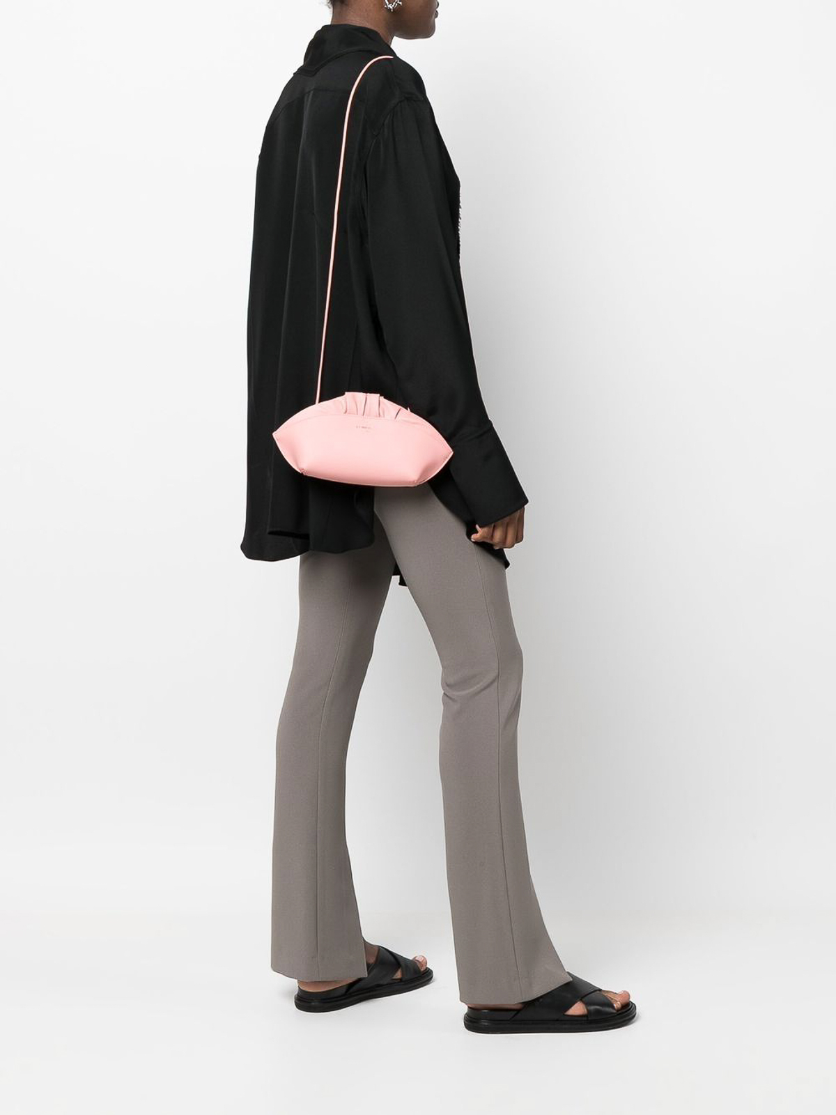 Shop Ree Projects Ann Baguette Leather Handbag In Color Carne Y Neutral