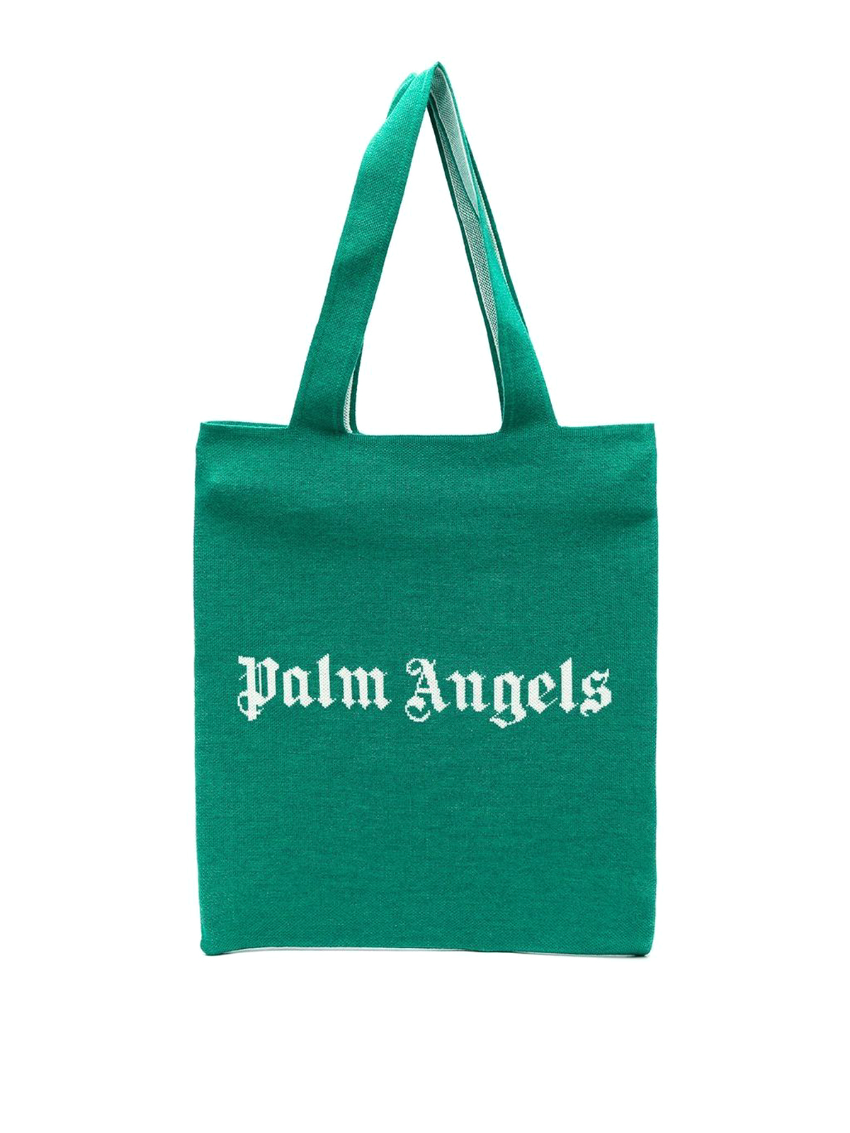 Palm Angels Logo Shopping Bag In Verde
