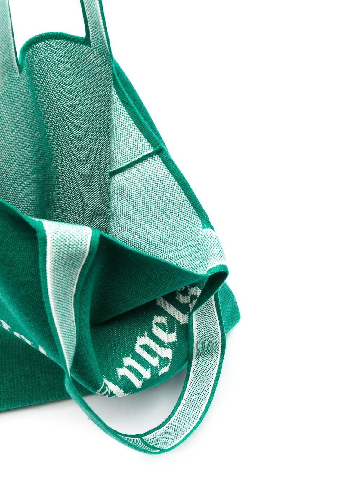 Shop Palm Angels Logo Shopping Bag In Verde