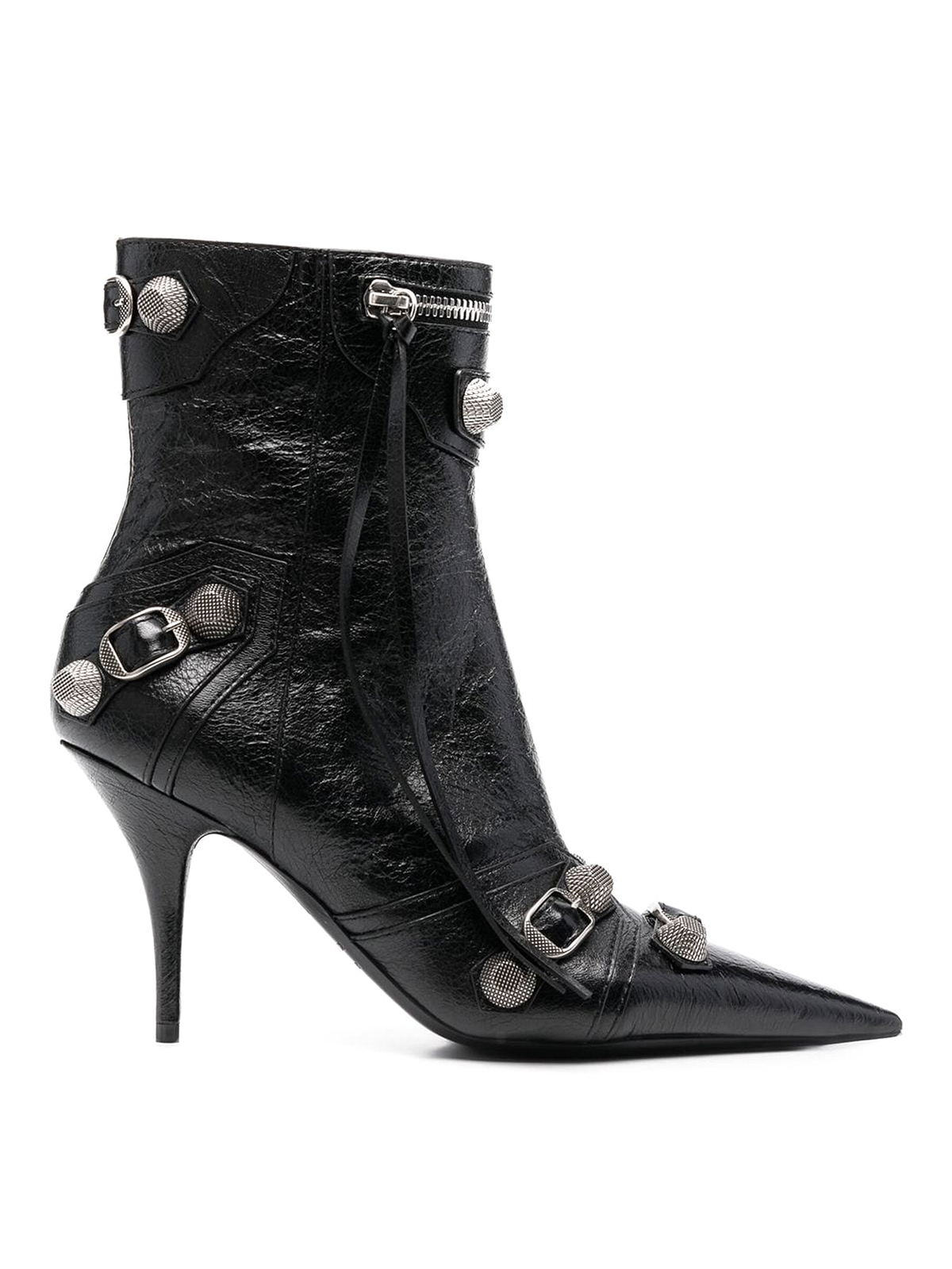 Shop Balenciaga Le Cagole Leather Boots In Black