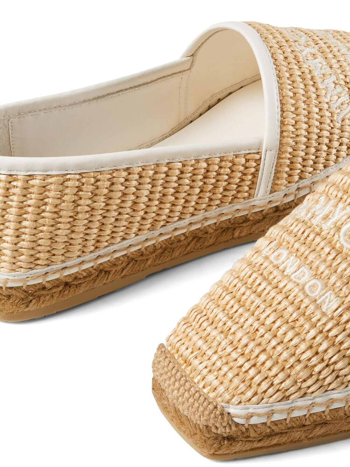 Jimmy Choo Espadrille raffia logo - Beige|BRIEFLATTMQNATURALECRU display picture 1