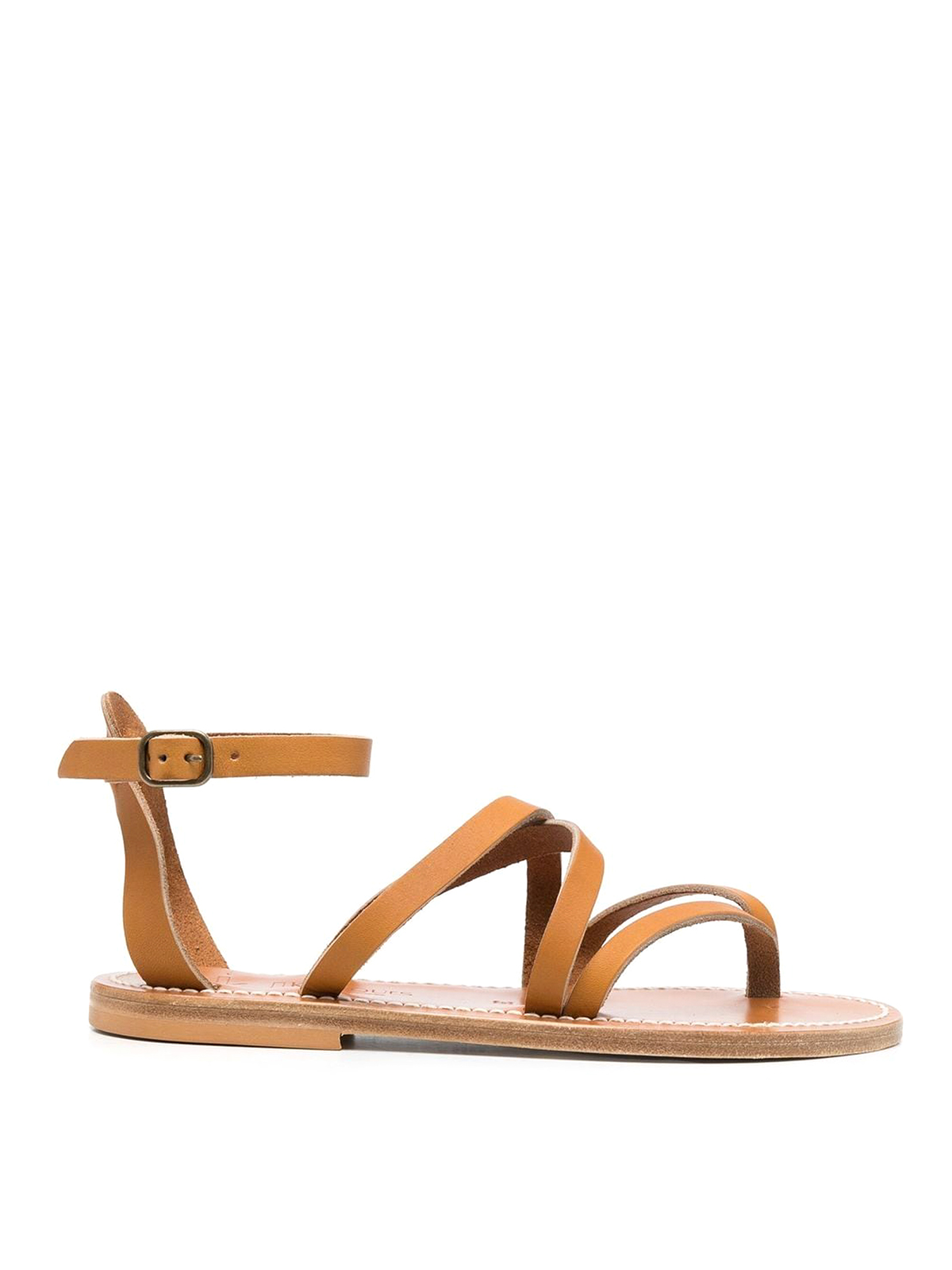 Shop Kjacques Epicure Leather Sandals In Brown