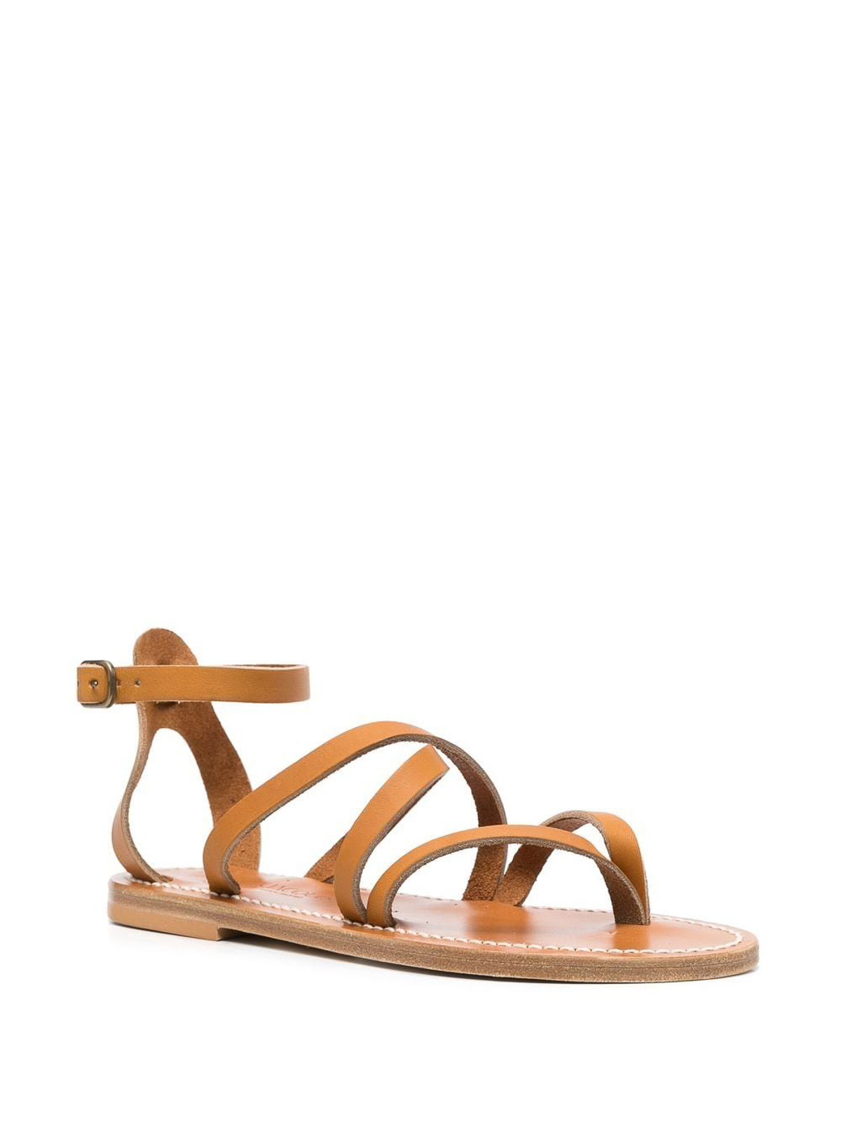Shop Kjacques Epicure Leather Sandals In Brown