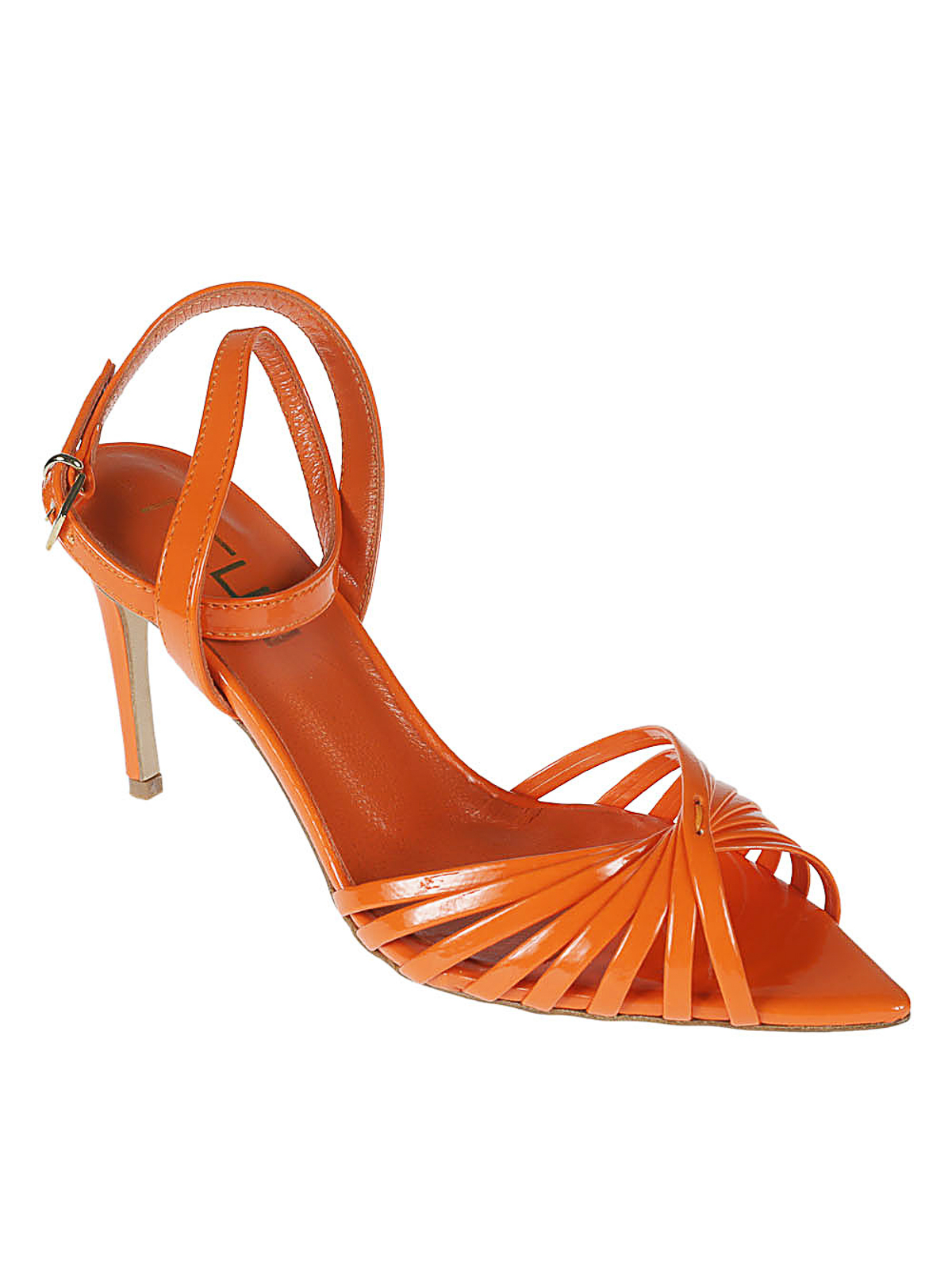 Shop Ncub Clara 26  Patent Leather Sandals In Orange