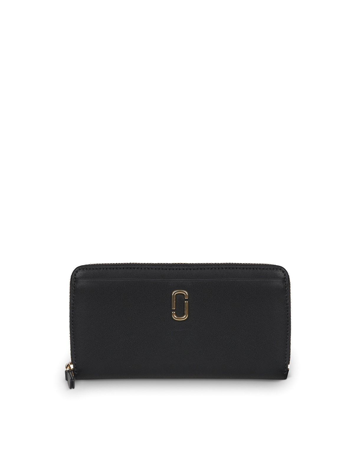 Shop Marc Jacobs Continental Leather Wallet In Black