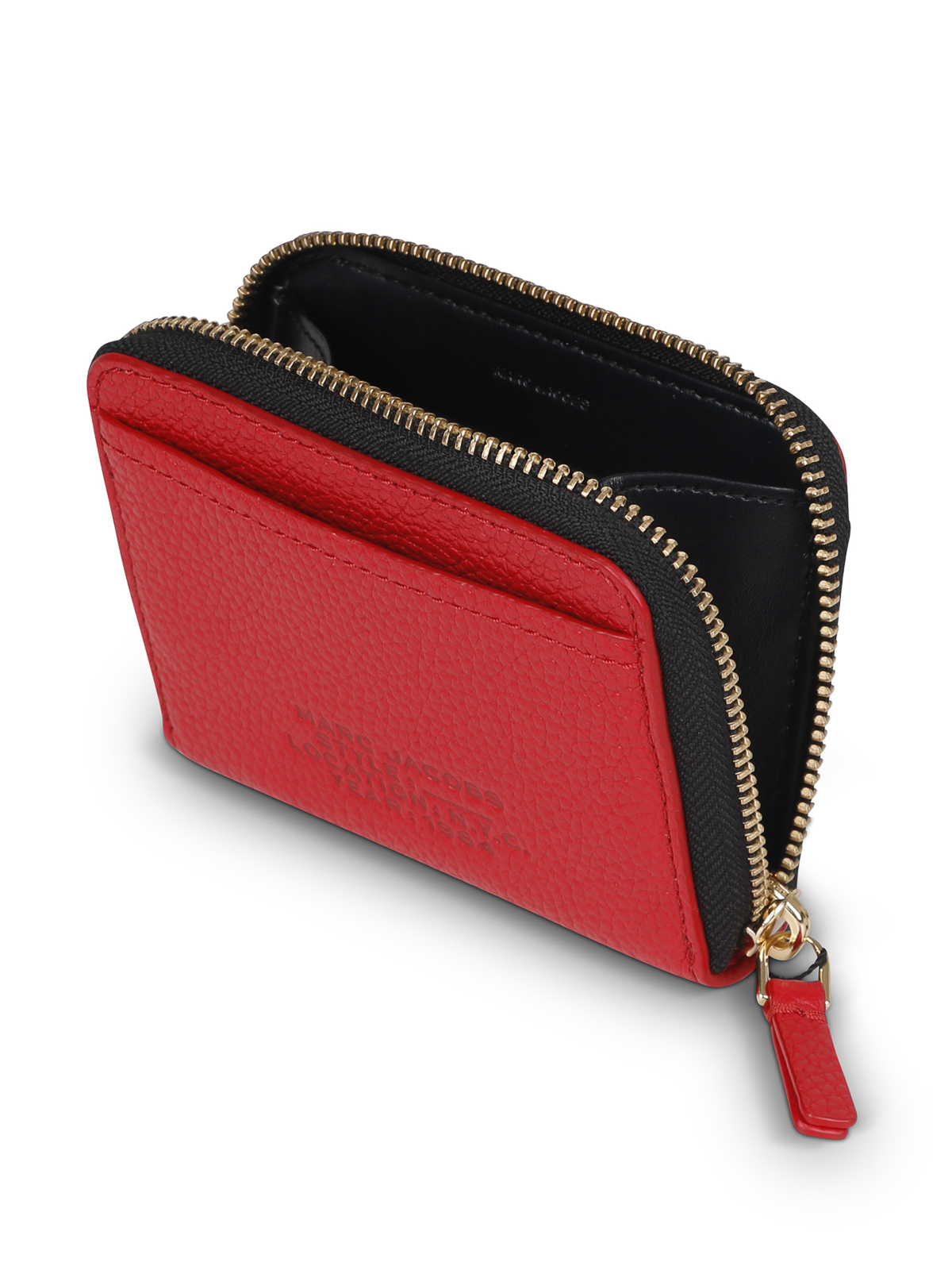 Shop Marc Jacobs The Zip Wallet With Print In Red