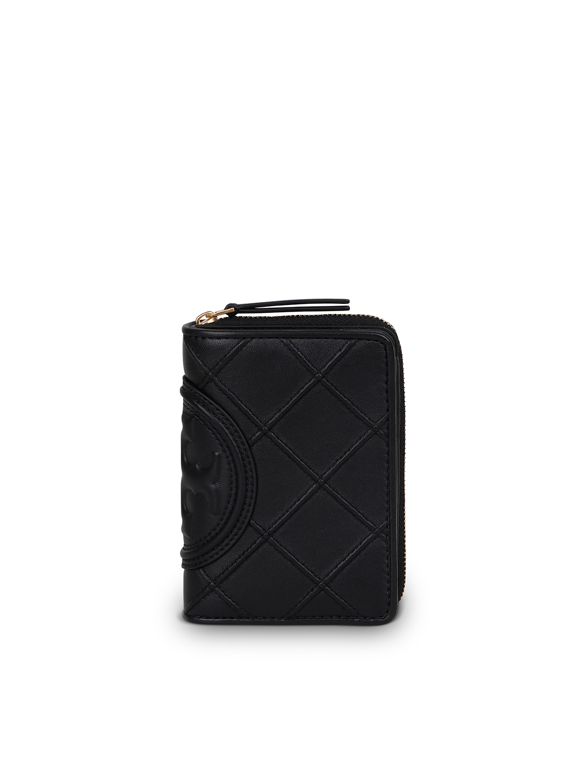 Tory Burch Fleming Quilted Wallet In Black