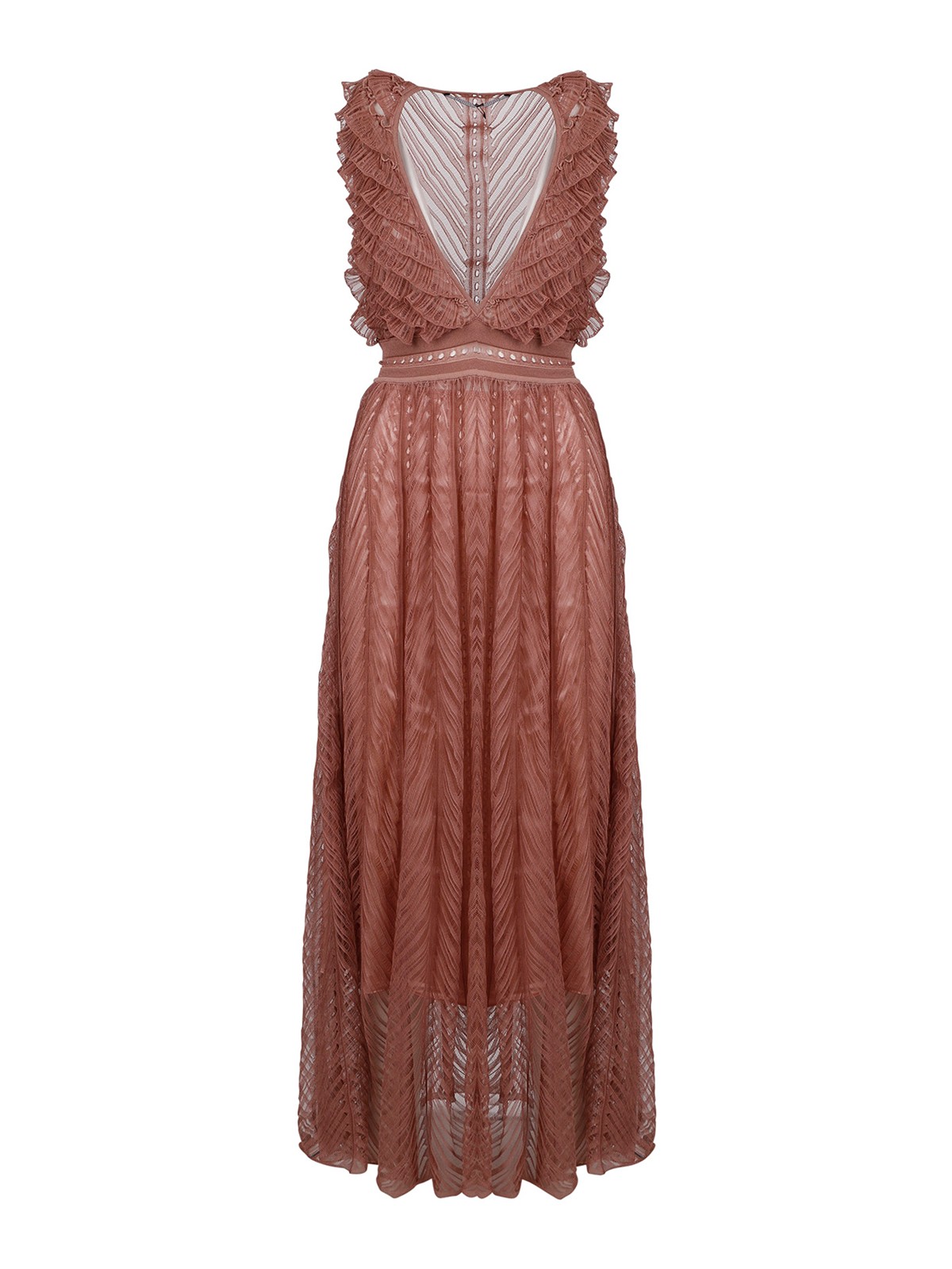 Antonino Valenti Ruffled-detail Sleeveless Dress In Brown