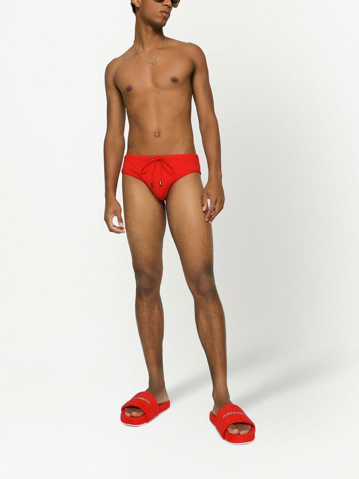 Shop Dolce & Gabbana Swimming Trunks In Red