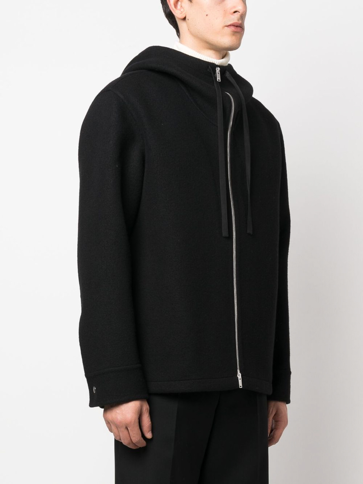 Shop Jil Sander Hooded Casual Jacket In Black