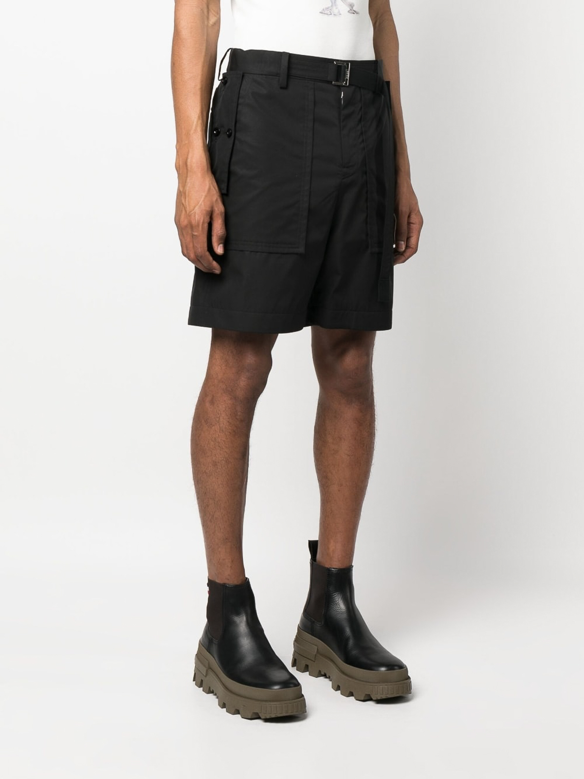 sacaiサカイブラックショートパンツsize1 sacai(サカイ) ショートパンツ ブラック サイズ -｜【公式