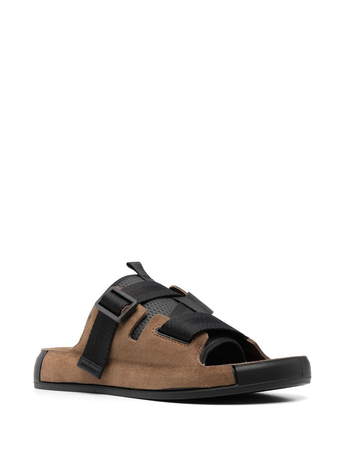 Shop Stone Island Shadow Project Sandals Brown