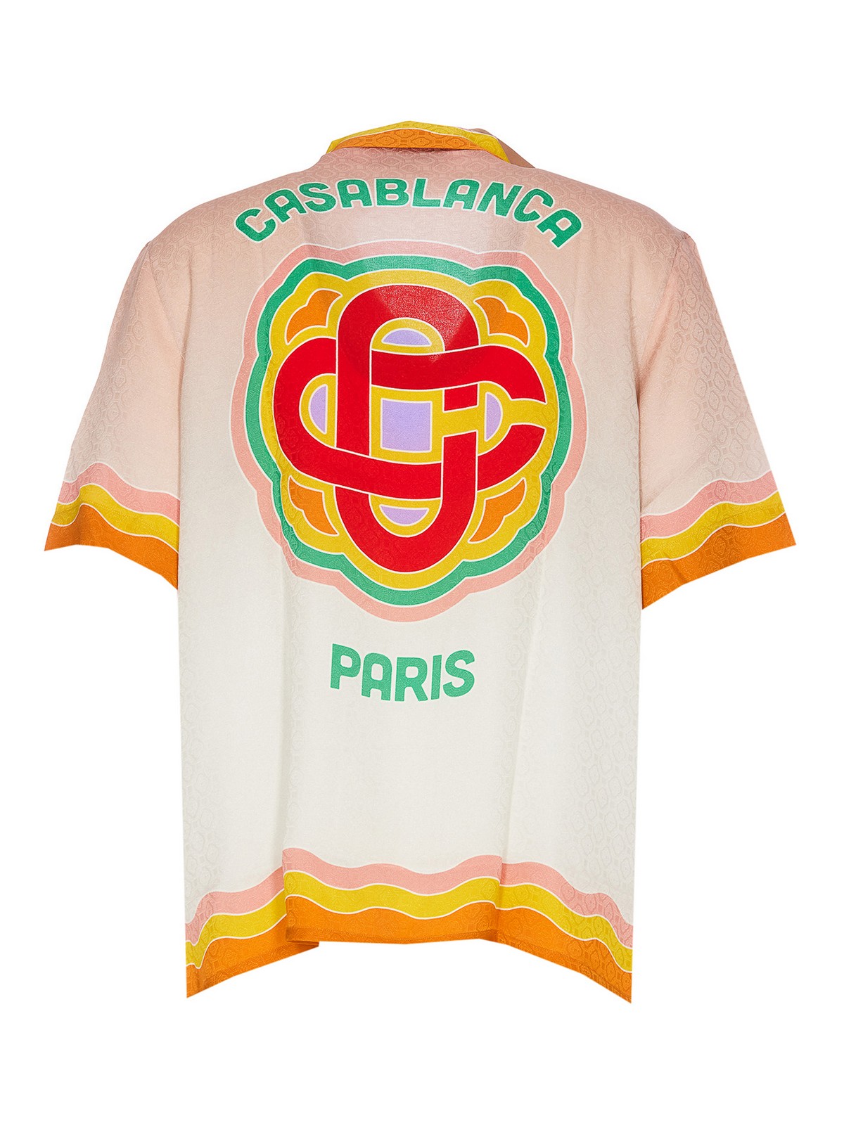 CASABLANCA Rainbow Monogram Shirt in Orange