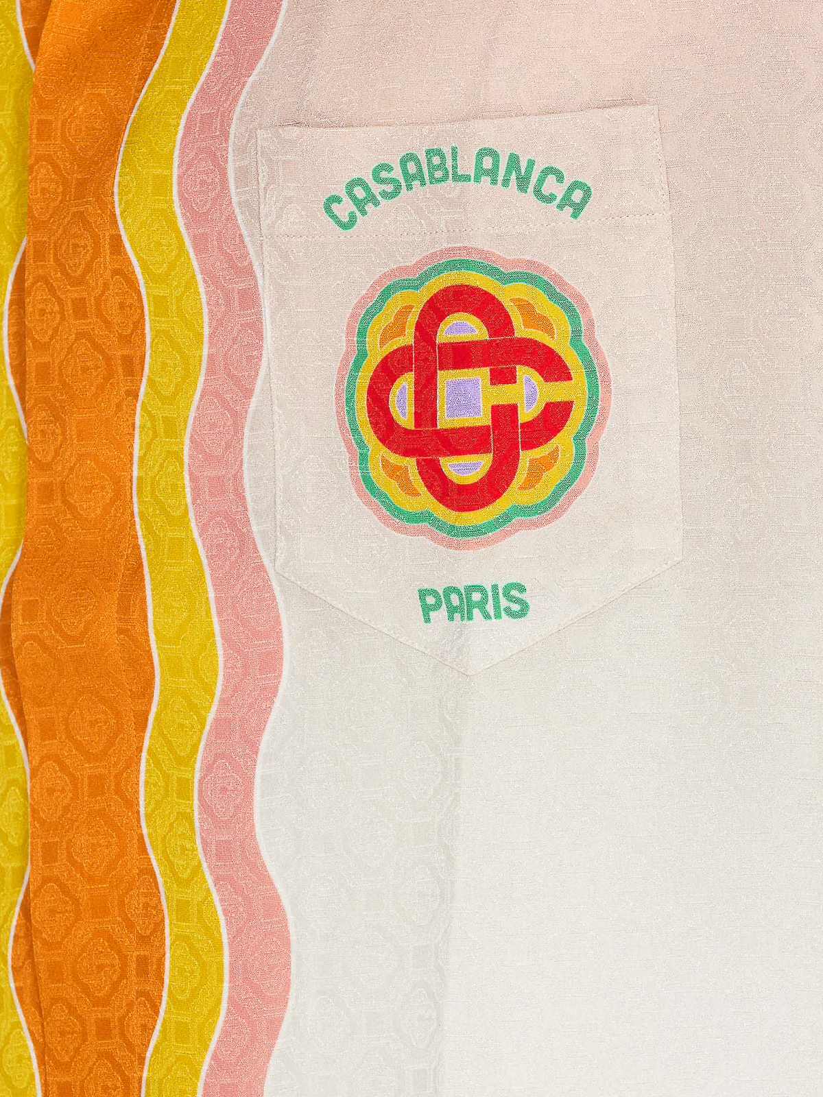 CASABLANCA Rainbow Monogram Shirt in Orange
