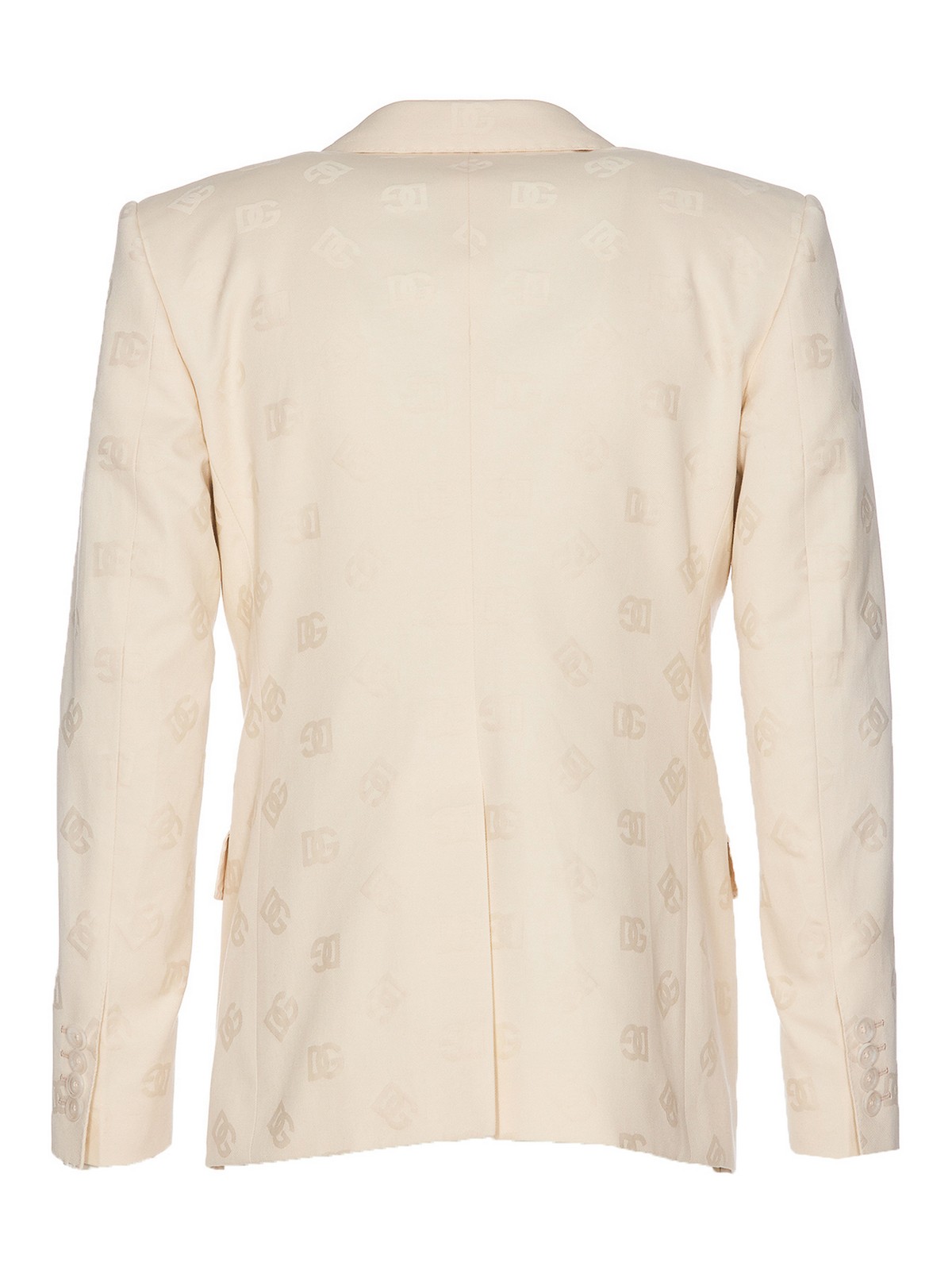 Shop Dolce & Gabbana Dg Monogram Logo Single Breasted Jacket In White