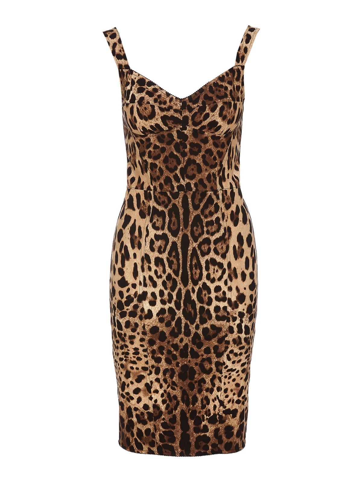 Dolce & Gabbana Leopard Print Midi Dress In Multicolour