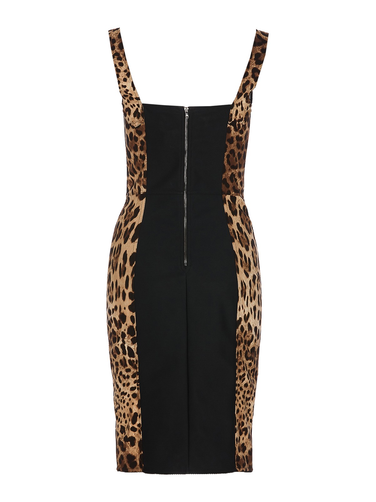 Shop Dolce & Gabbana Leopard Print Midi Dress In Multicolour