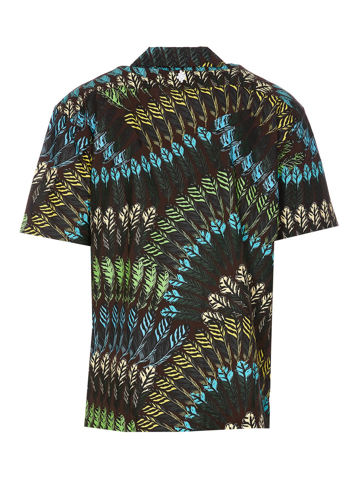 Shop Marcelo Burlon County Of Milan Aop Feathers Hawaii Print Shirt In Brown
