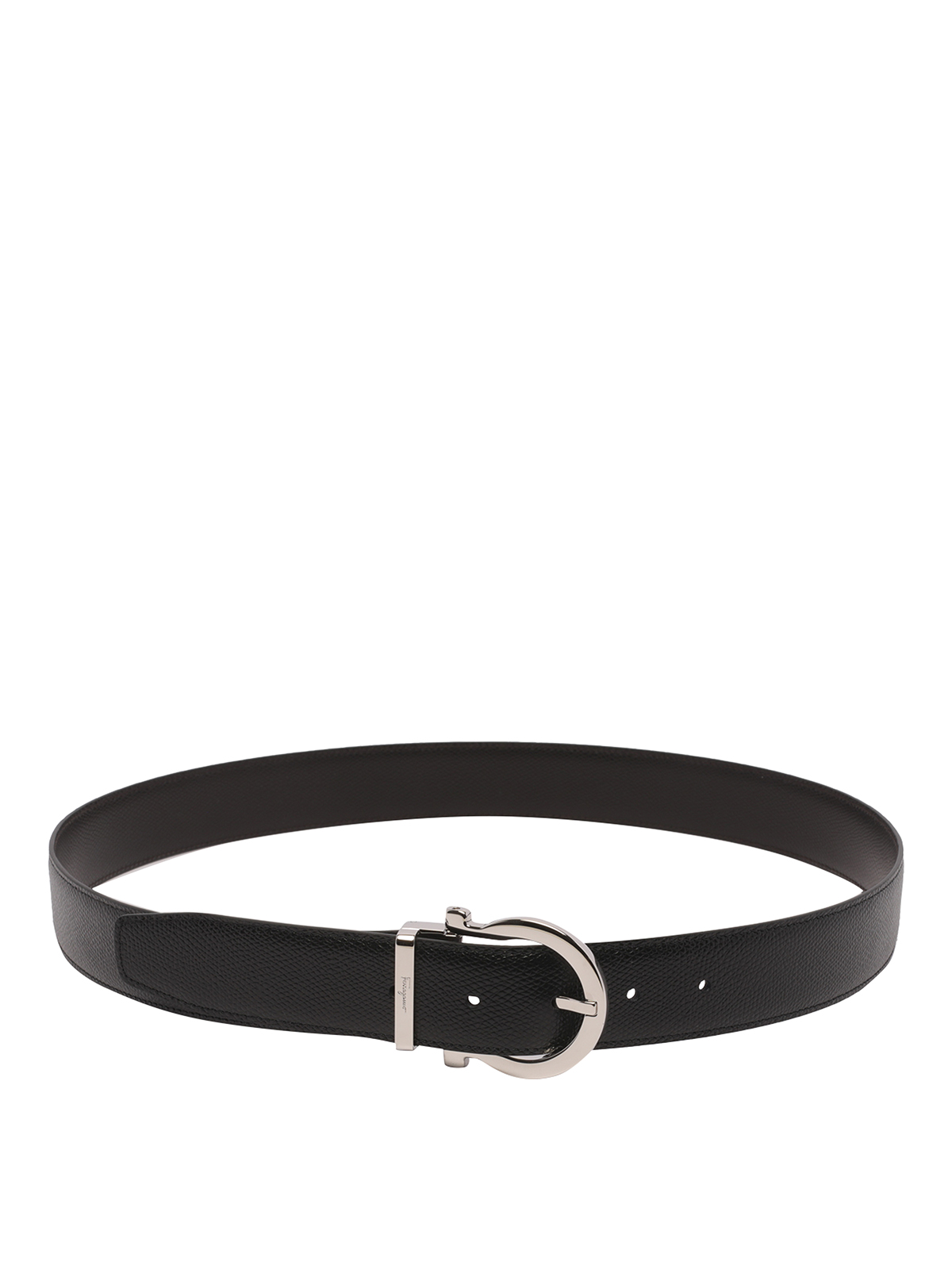 Shop Ferragamo Reversible And Adjustable Gancini Belt In Black