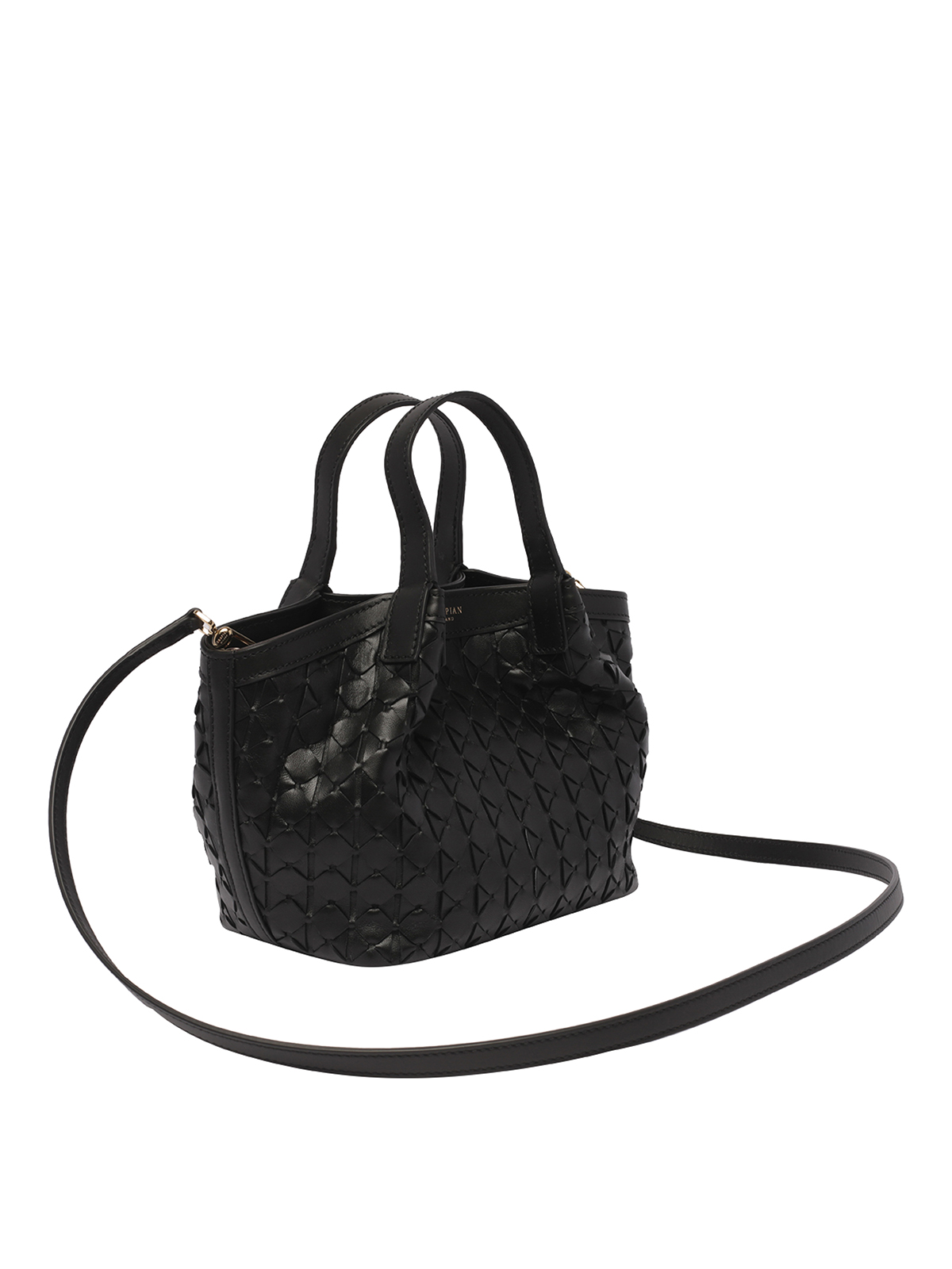 Serapian Mosaico Woven Leather Small Secret Tote Bag