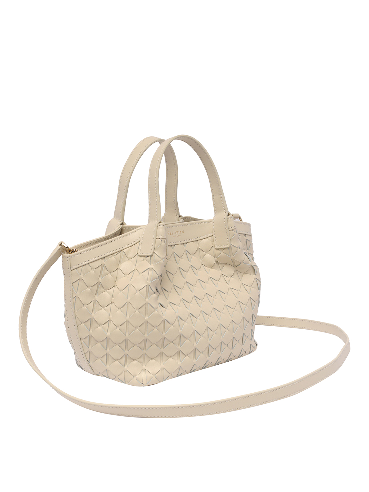 Serapian Secret small woven leather tote - Women - Off-white Tote Bags