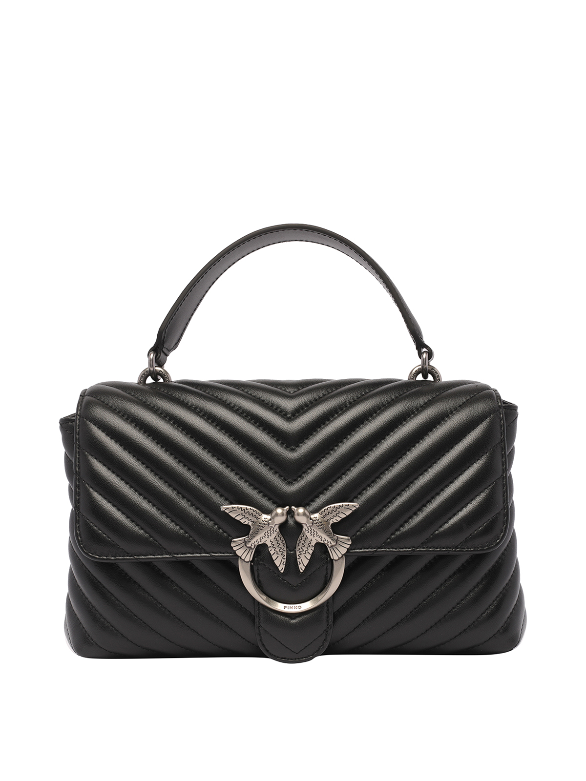 Shop Pinko Love Lady Puff Shoulder Bag In Black