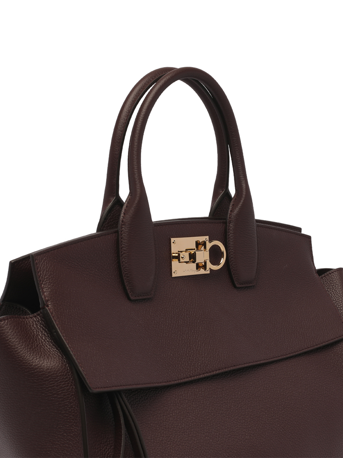 関税込【Ferragamo】ラージ スタジオ ソフトバッグ ブラウン Ferragamo Studio soft large bag - Brown - Women