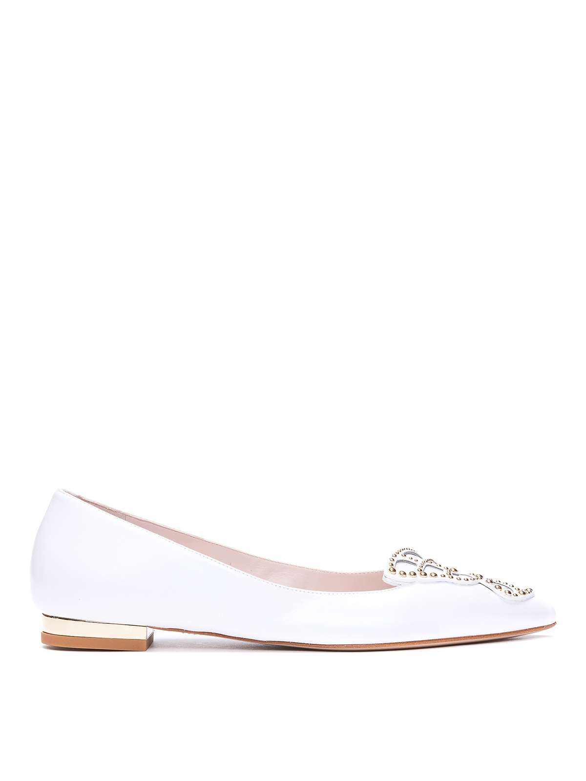 Sophia Webster フラットシューズ - 白 | SSS22064WHITE&GOLDSTUDS
