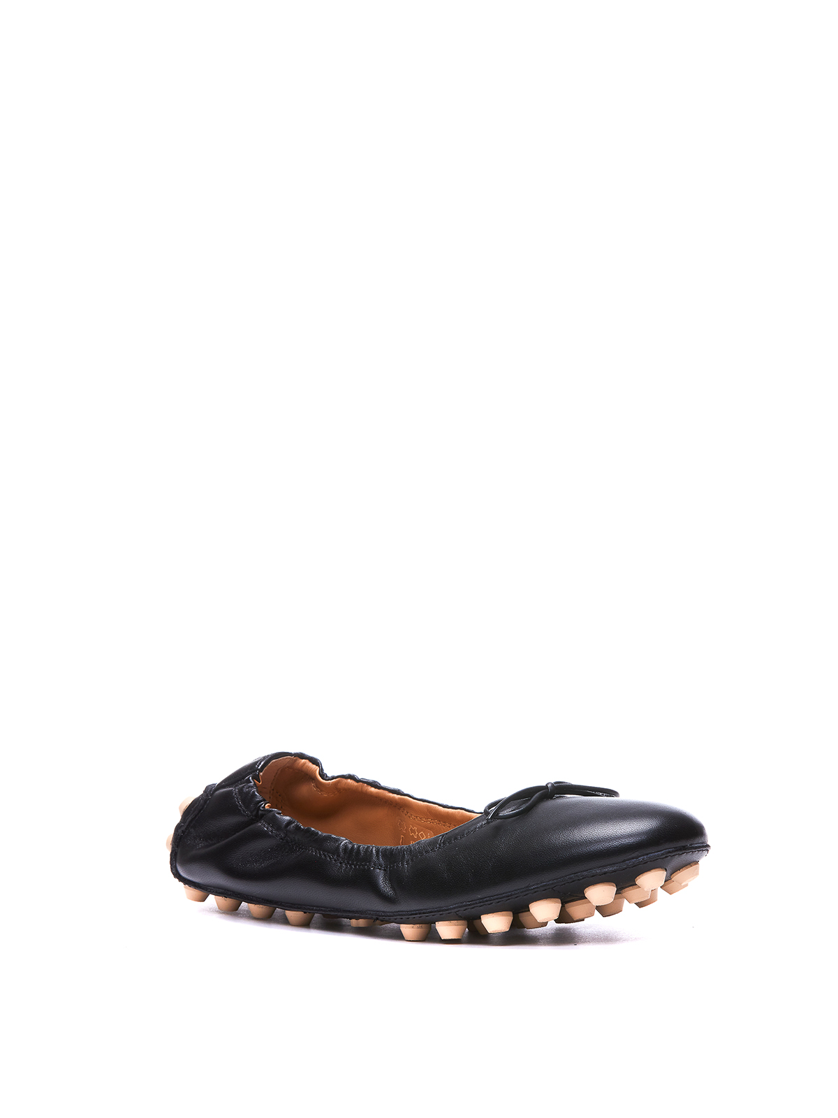 Shop Tod's Leather Bubble Ballets In Negro