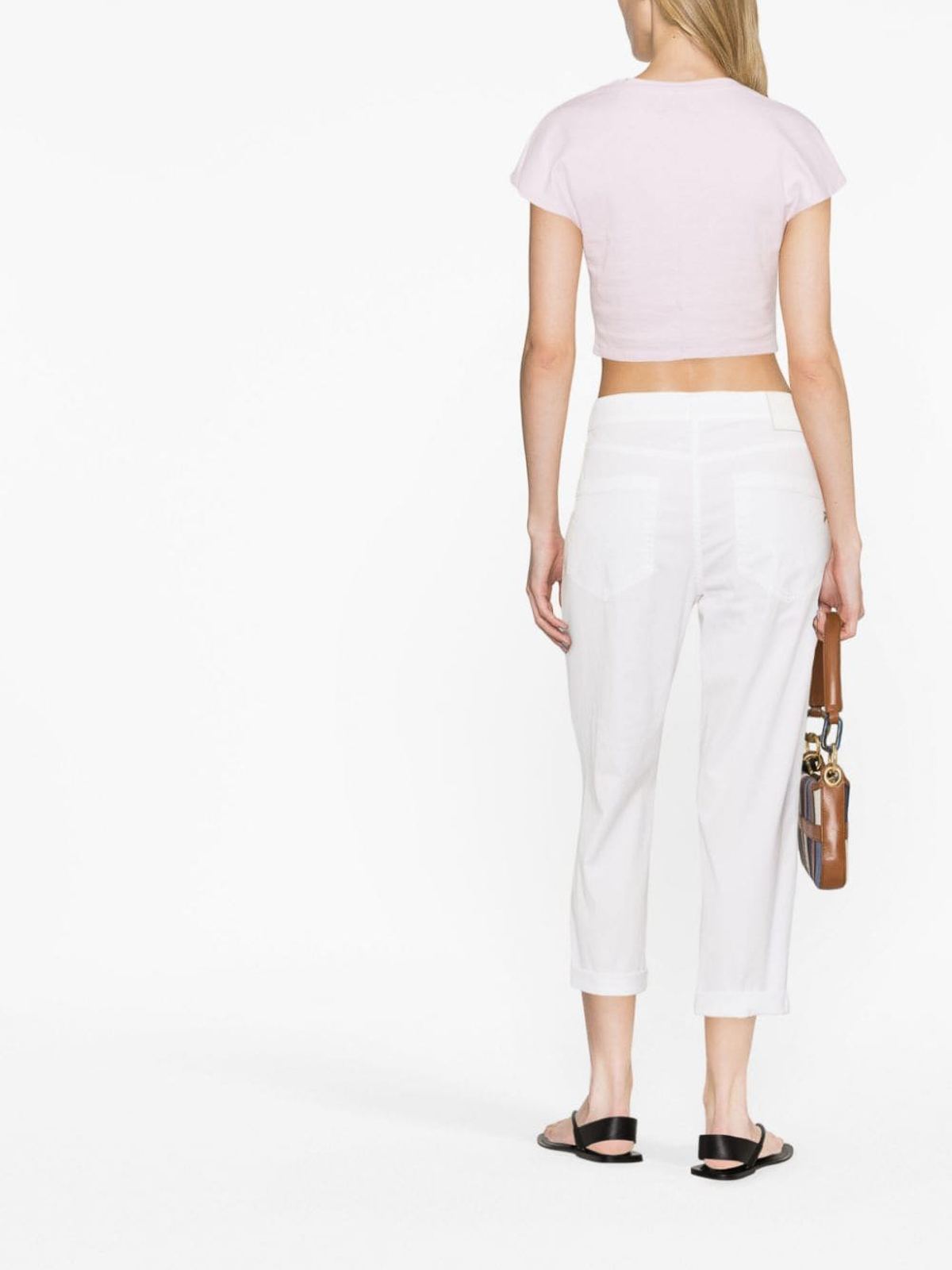 Shop Dondup Koons Loose-fit Cropped Jeans In White