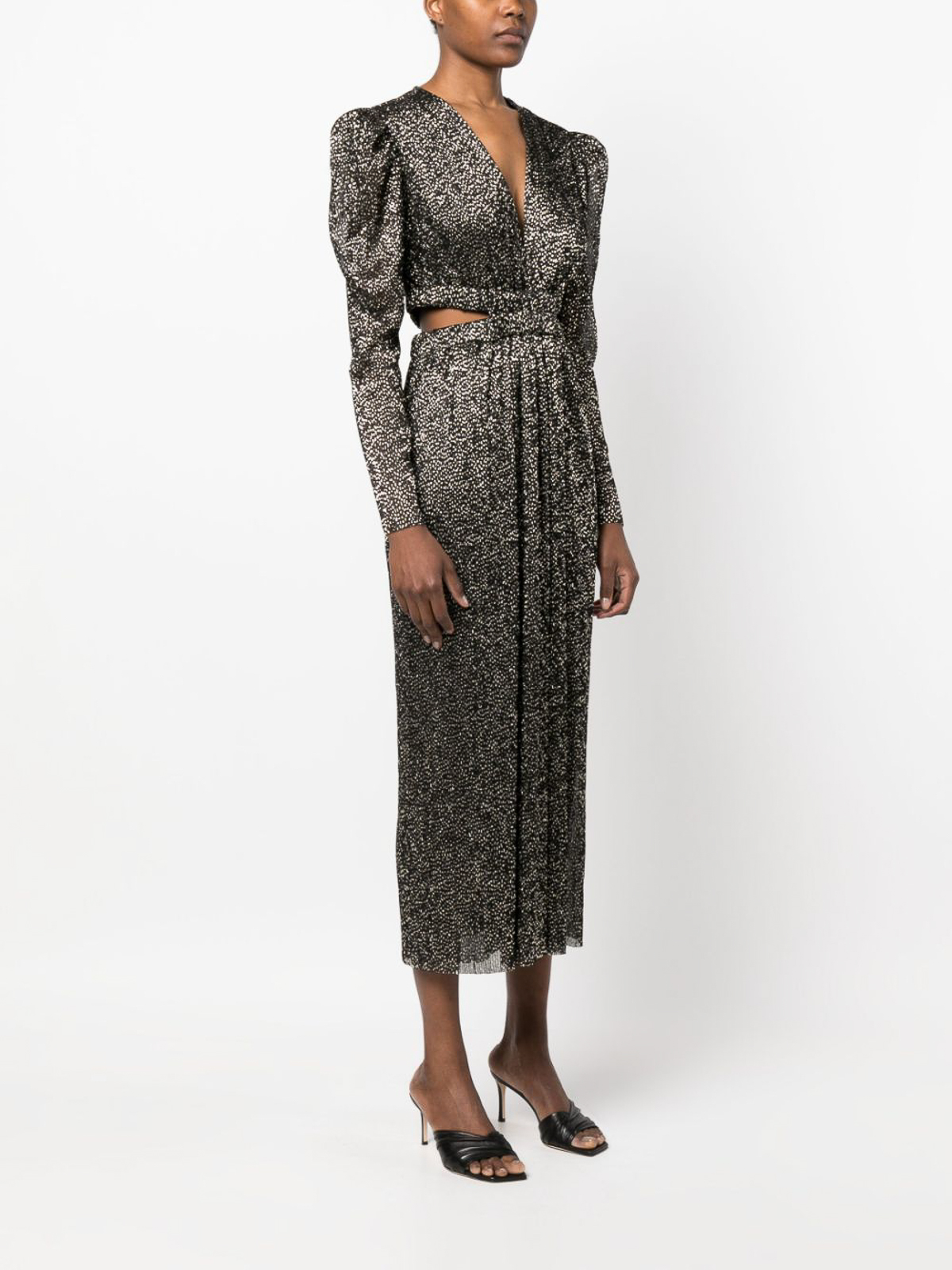 Sabina Musayev Henrietta metallic midi dress|D20245HENRIETTA003