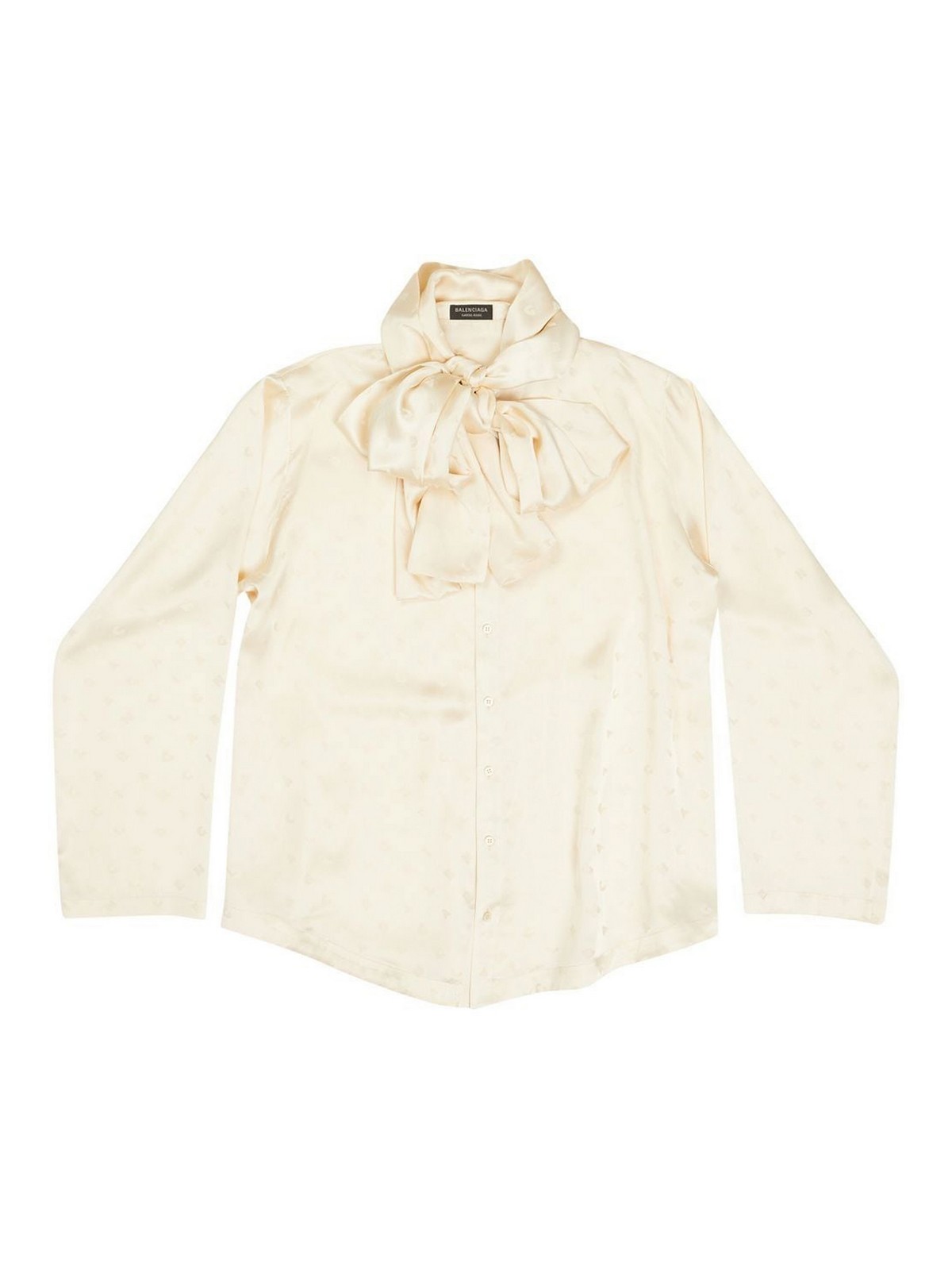Shop Balenciaga Long Sleeve Hooded Blouse In White