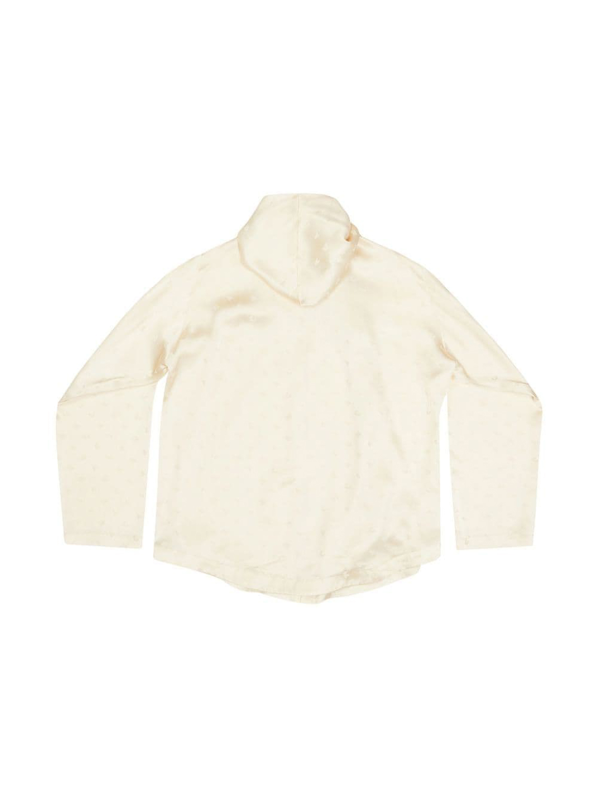 Shop Balenciaga Long Sleeve Hooded Blouse In White