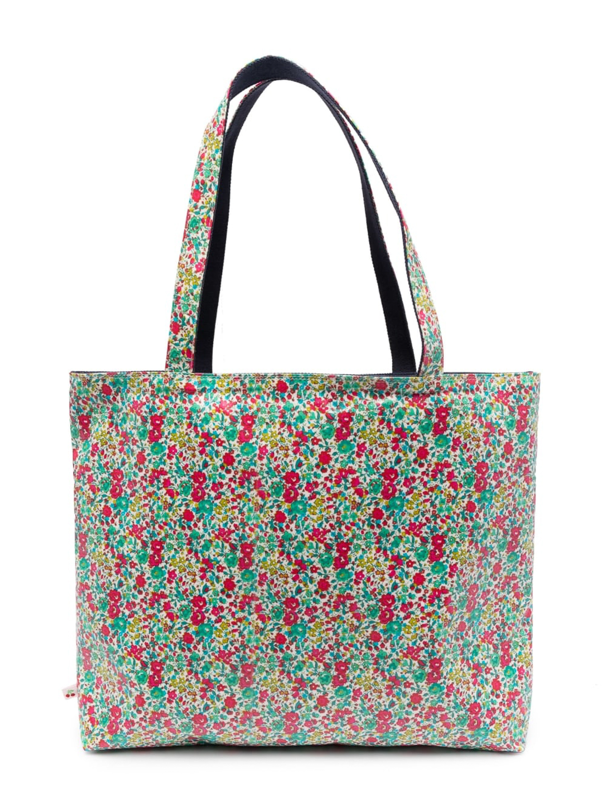 Fabric shopper bag with all-over logo