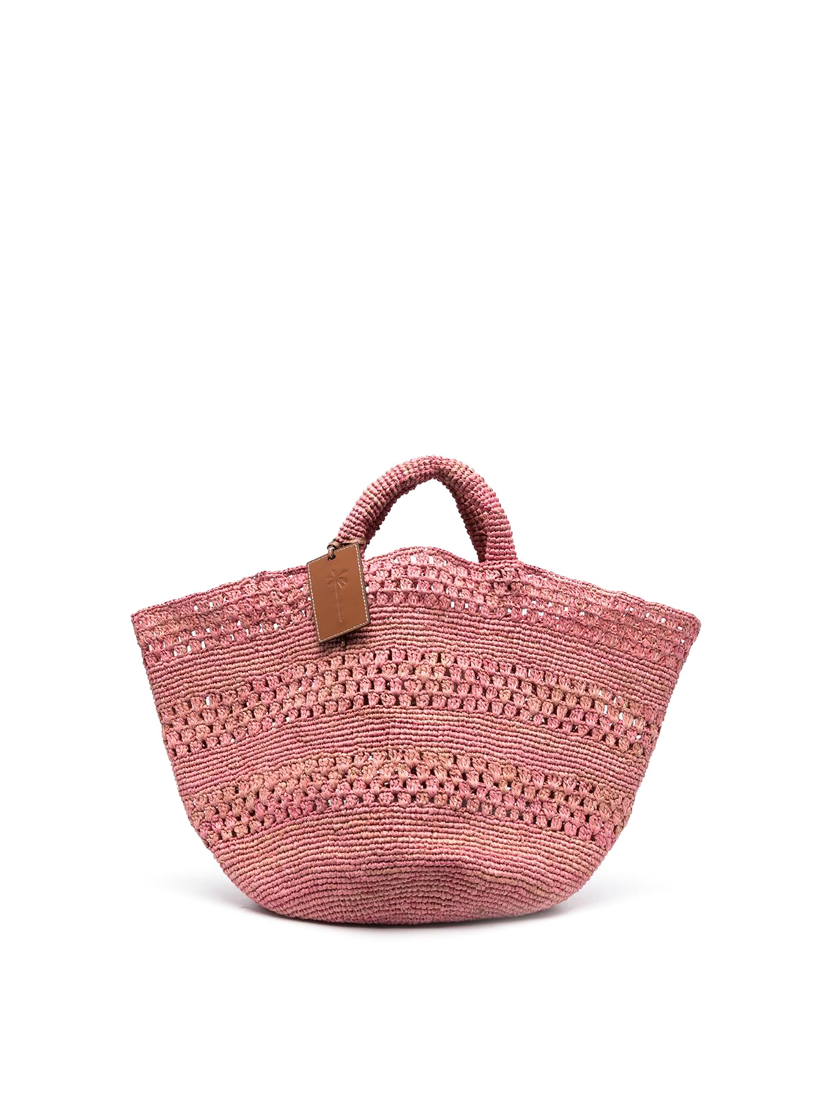 Manebi Logo-tag raffia tote bag - Nude & Neutrals | V60AZPNK