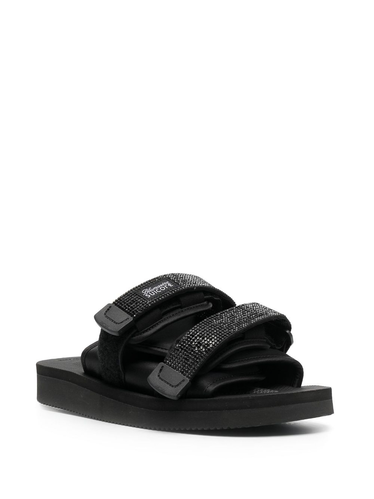 Shop Blumarine Flat Sandals In Black