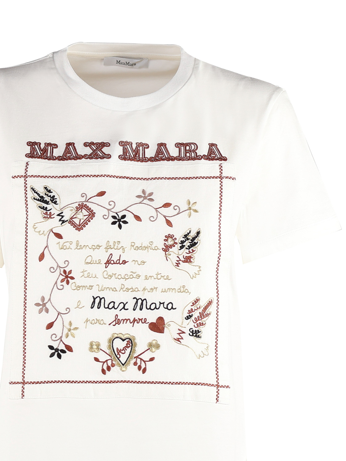 T-shirts Max Mara - Cotton t-shirt with embroidery - 19410331650006