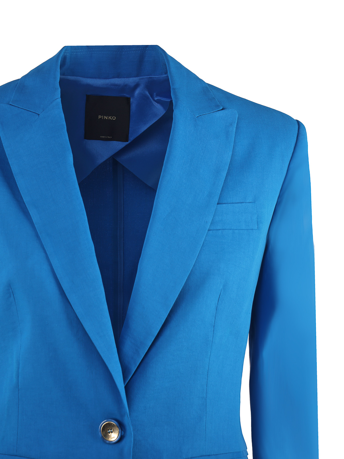 Shop Pinko Linen Blazer In Blue
