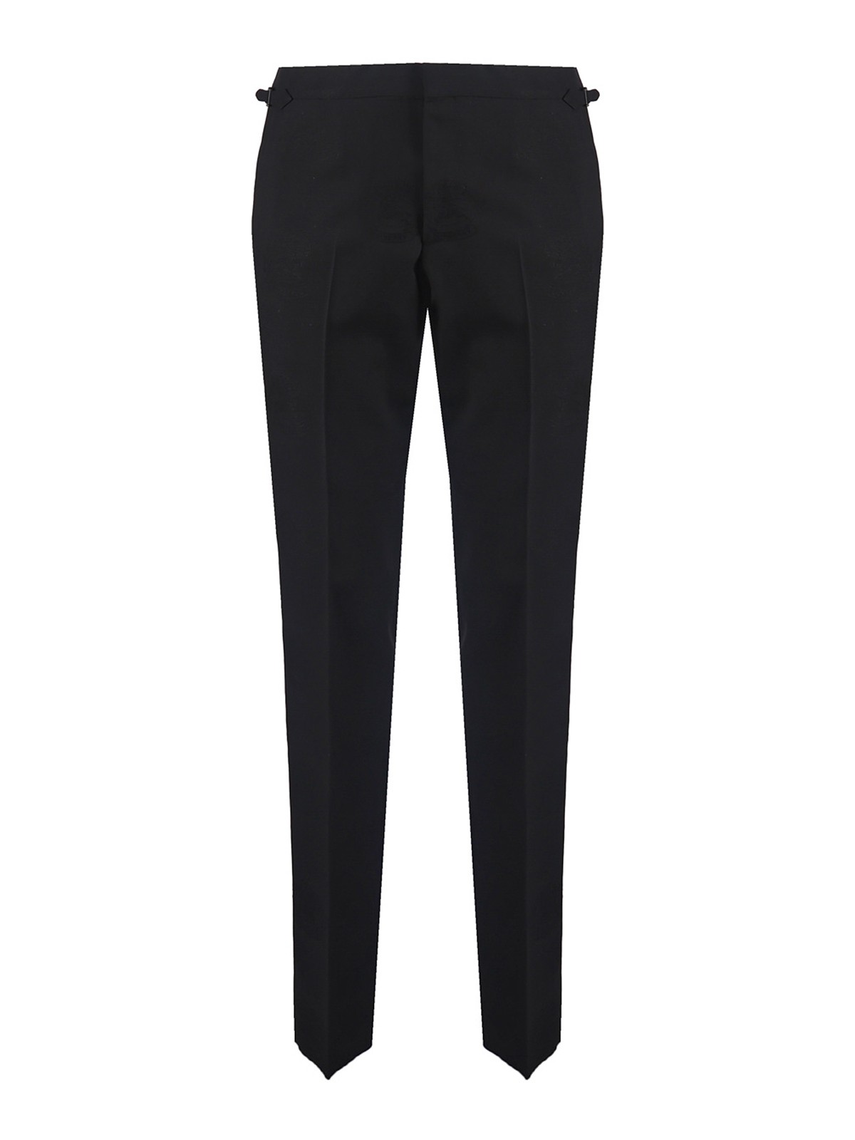 Burberry Tuxedo Trousers In Wool And Cotton In Negro