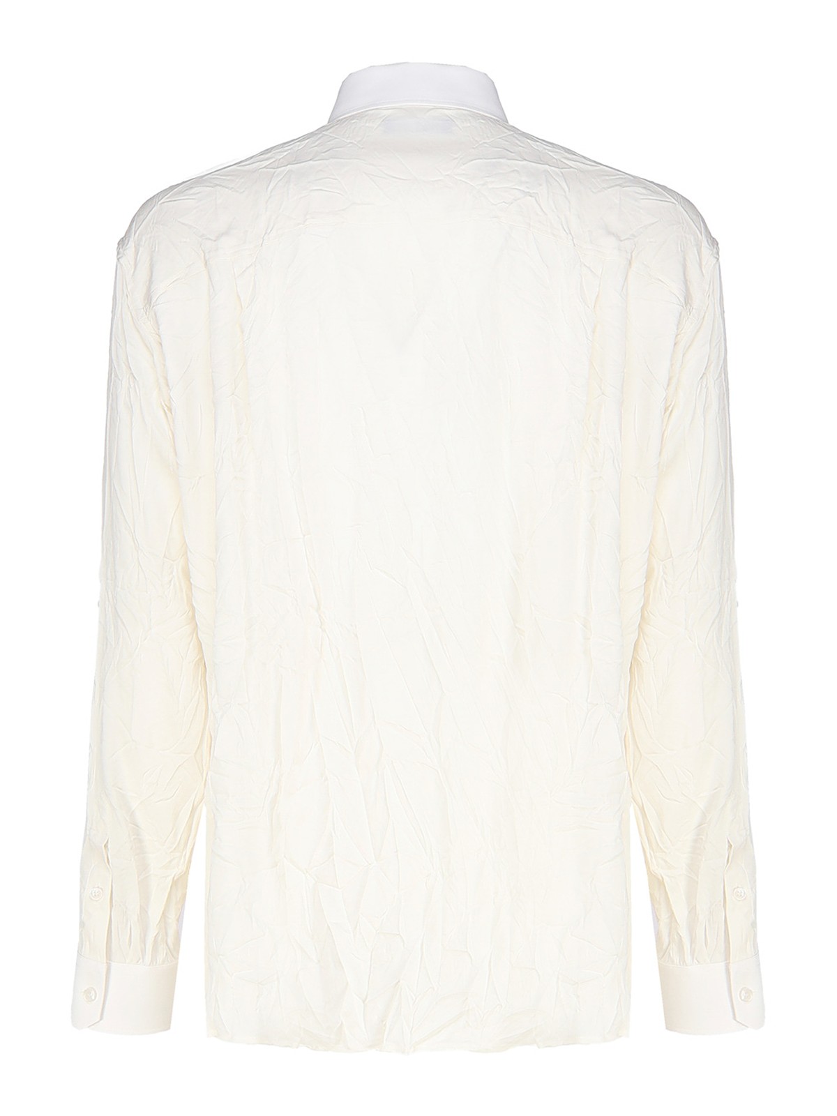 Shop Dolce & Gabbana Oversized Shirt In Stretch Silk Charmeuse In White