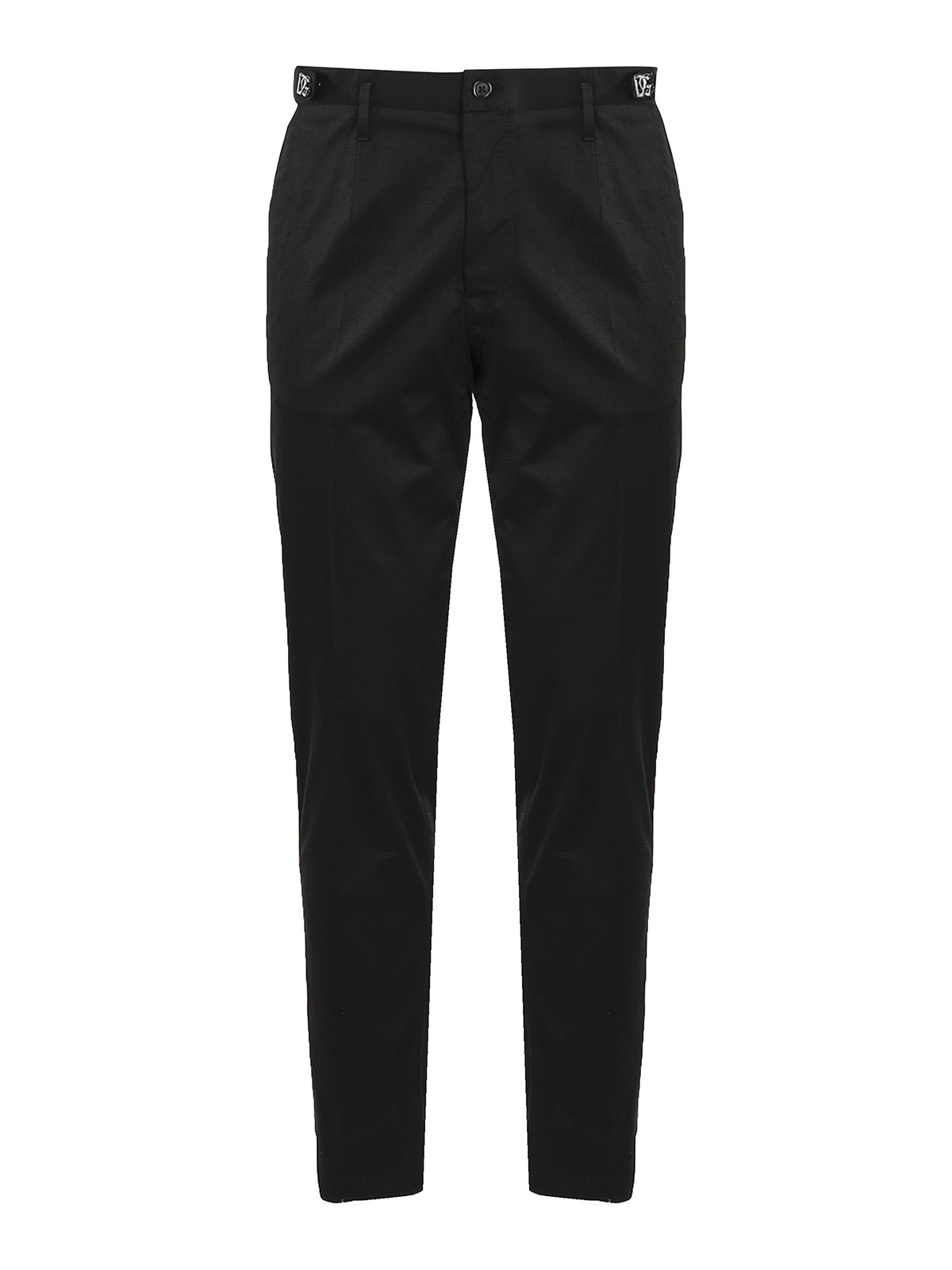 Shop Dolce & Gabbana Stretch Cotton Trousers In Negro