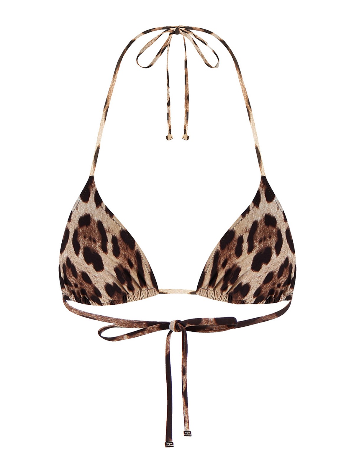 Dolce & Gabbana Animal Print Triangle Swimsuit In Estampado Animalier