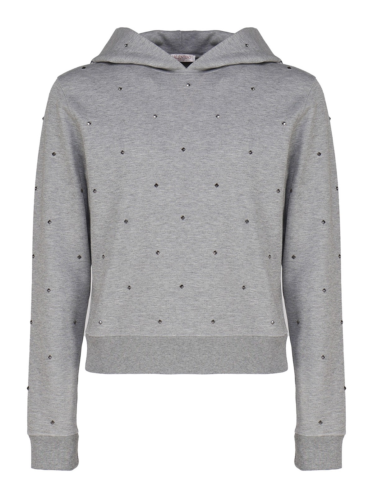 Valentino Rockstud Spike All-over Sweatshirt In Gris