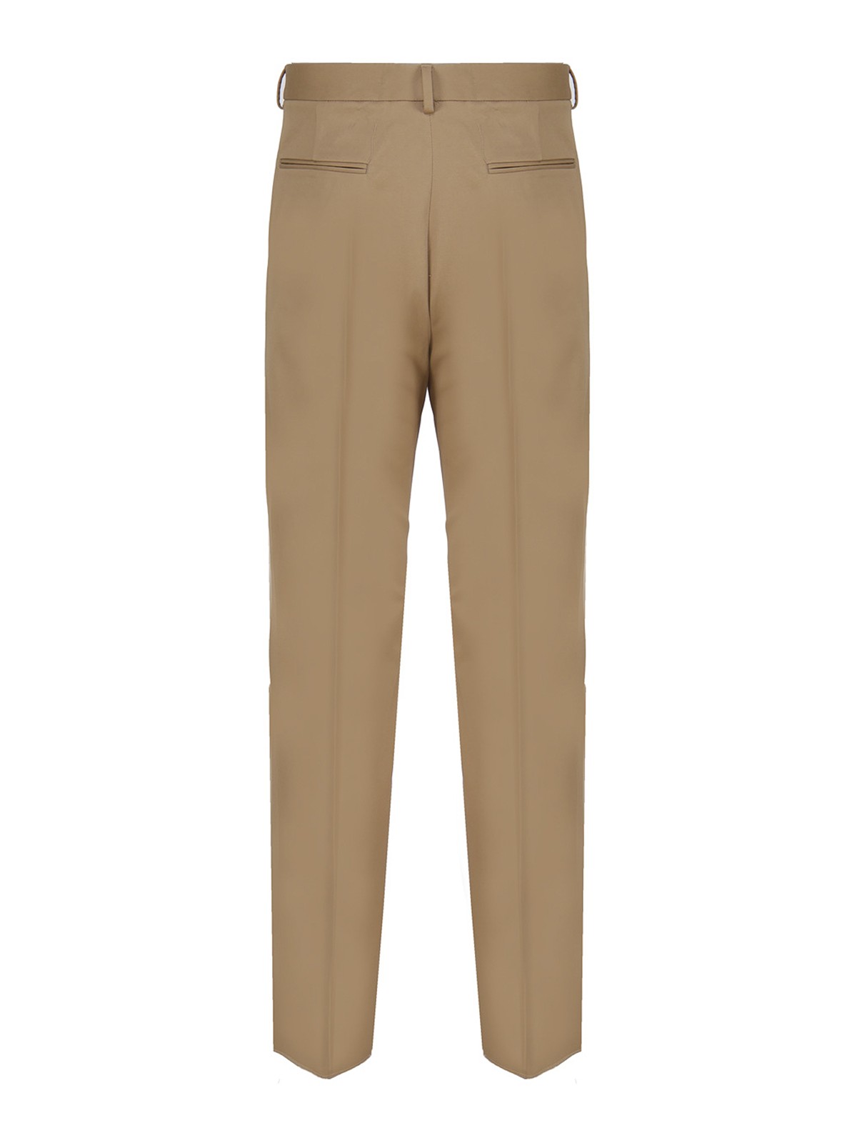 Shop Valentino Cotton Gabardine Trousers In Beis