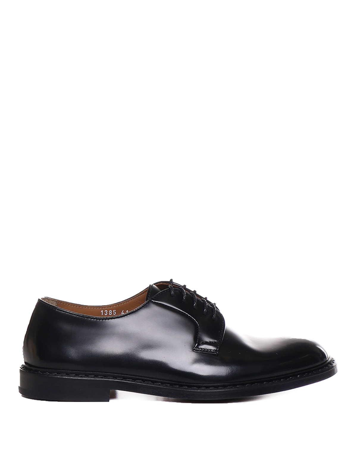 Doucal's Derby Model Black Leather Lace-ups In Negro