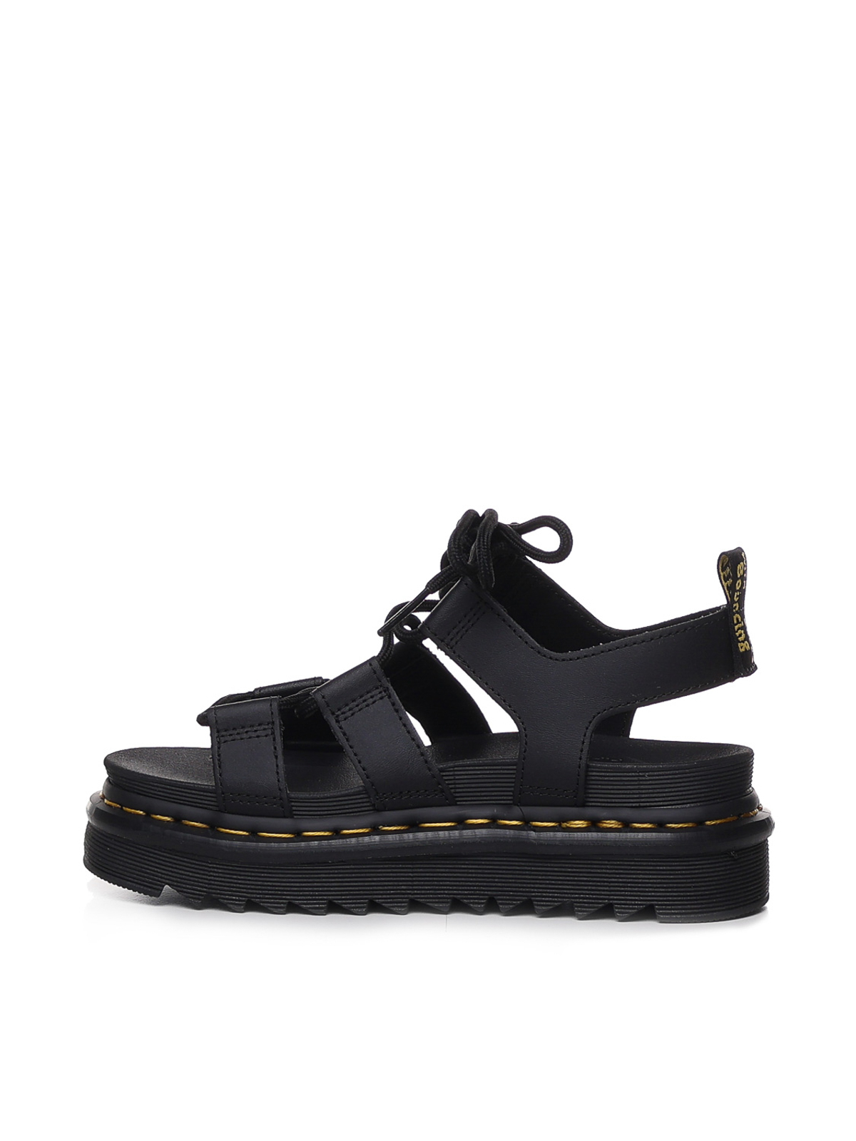 Shop Dr. Martens' Nartilla Sandals In Leather With Laces In Black