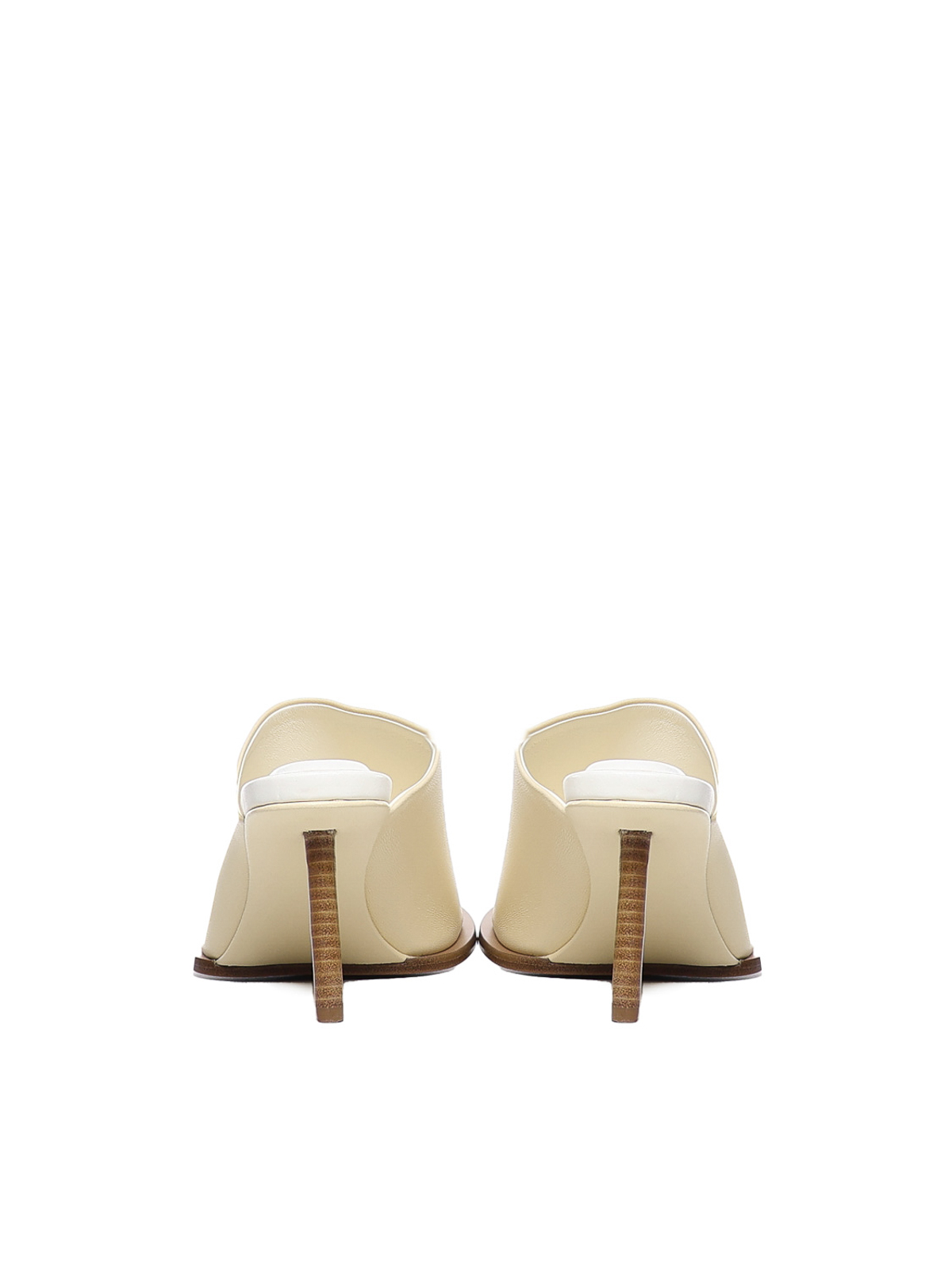 Shop Jacquemus Leather Sandals In Crema