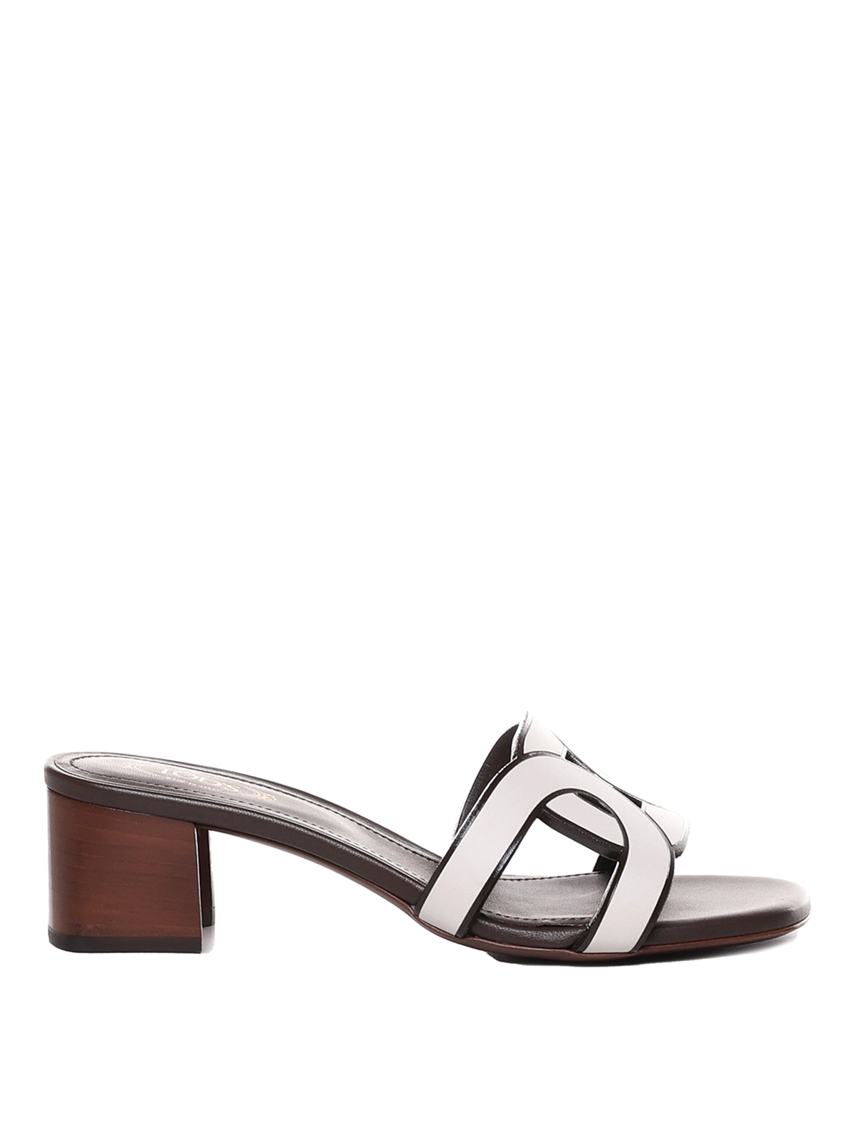 Tod's Wit Sandals In Calfskin In White