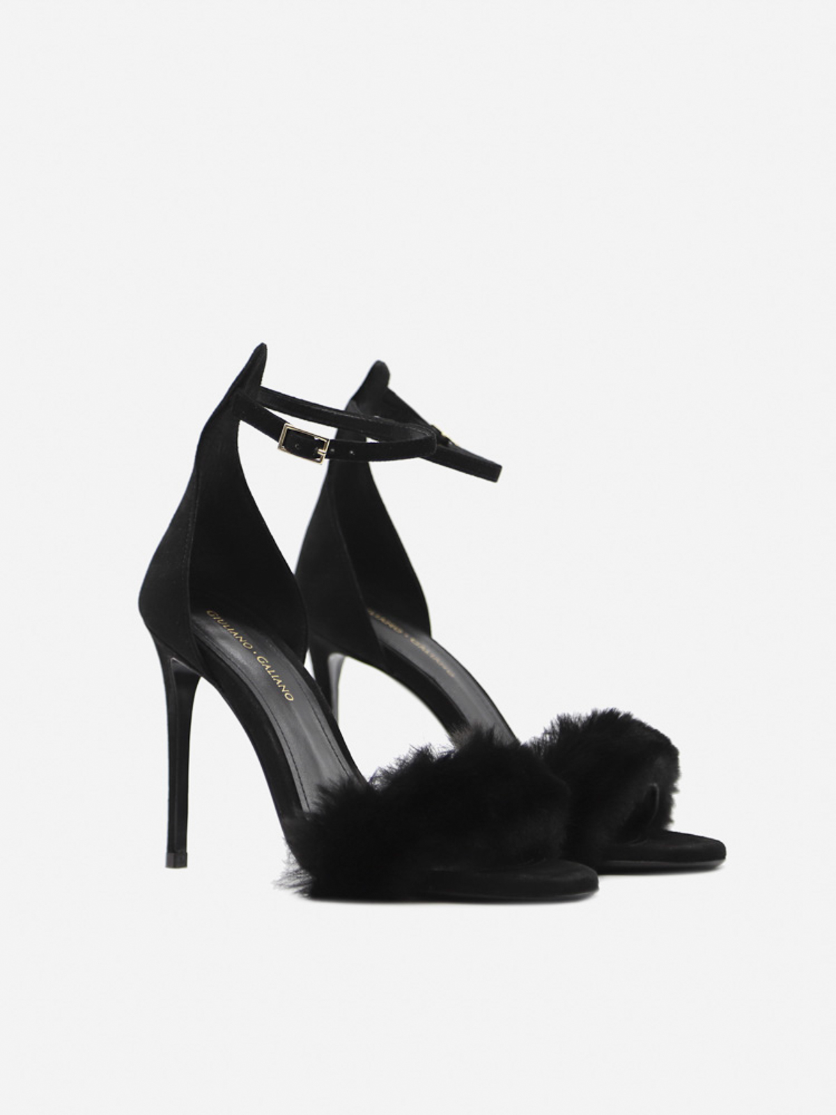 Shop Giuliano Galiano Claire Sandals In Suede Leather In Negro
