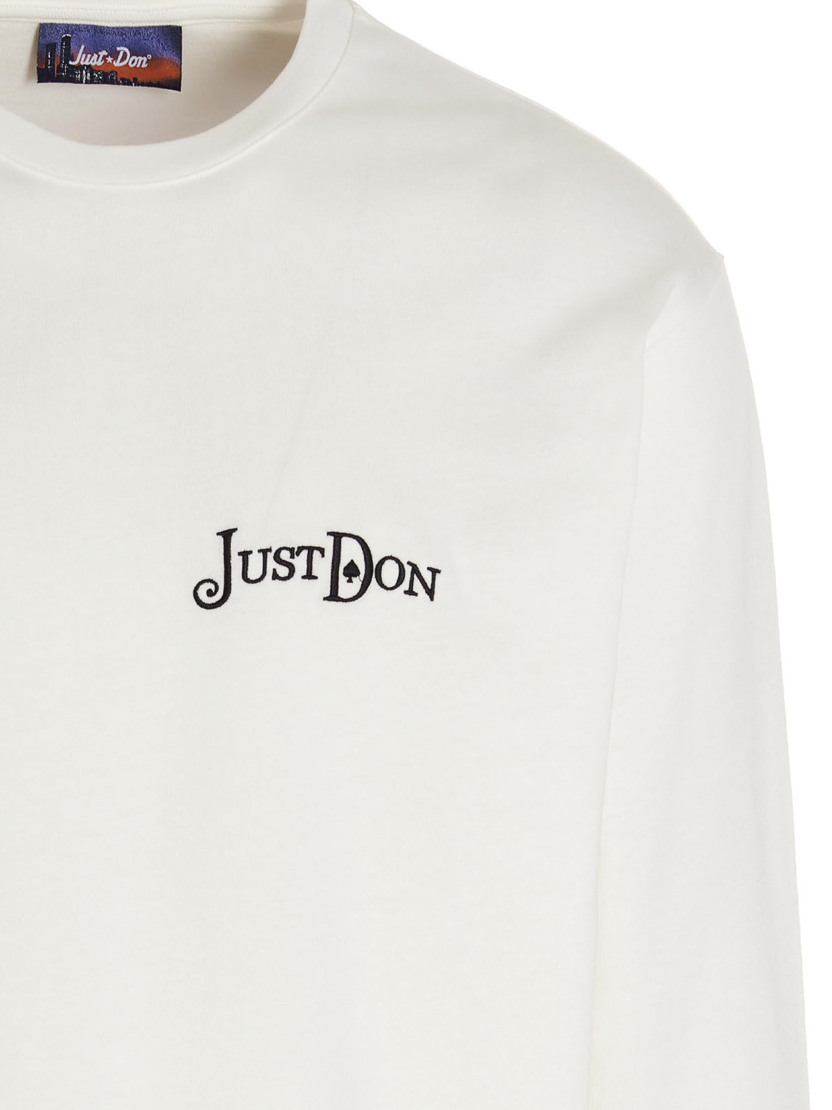 Shop Just Don Logo Embroidery T-shirt In White